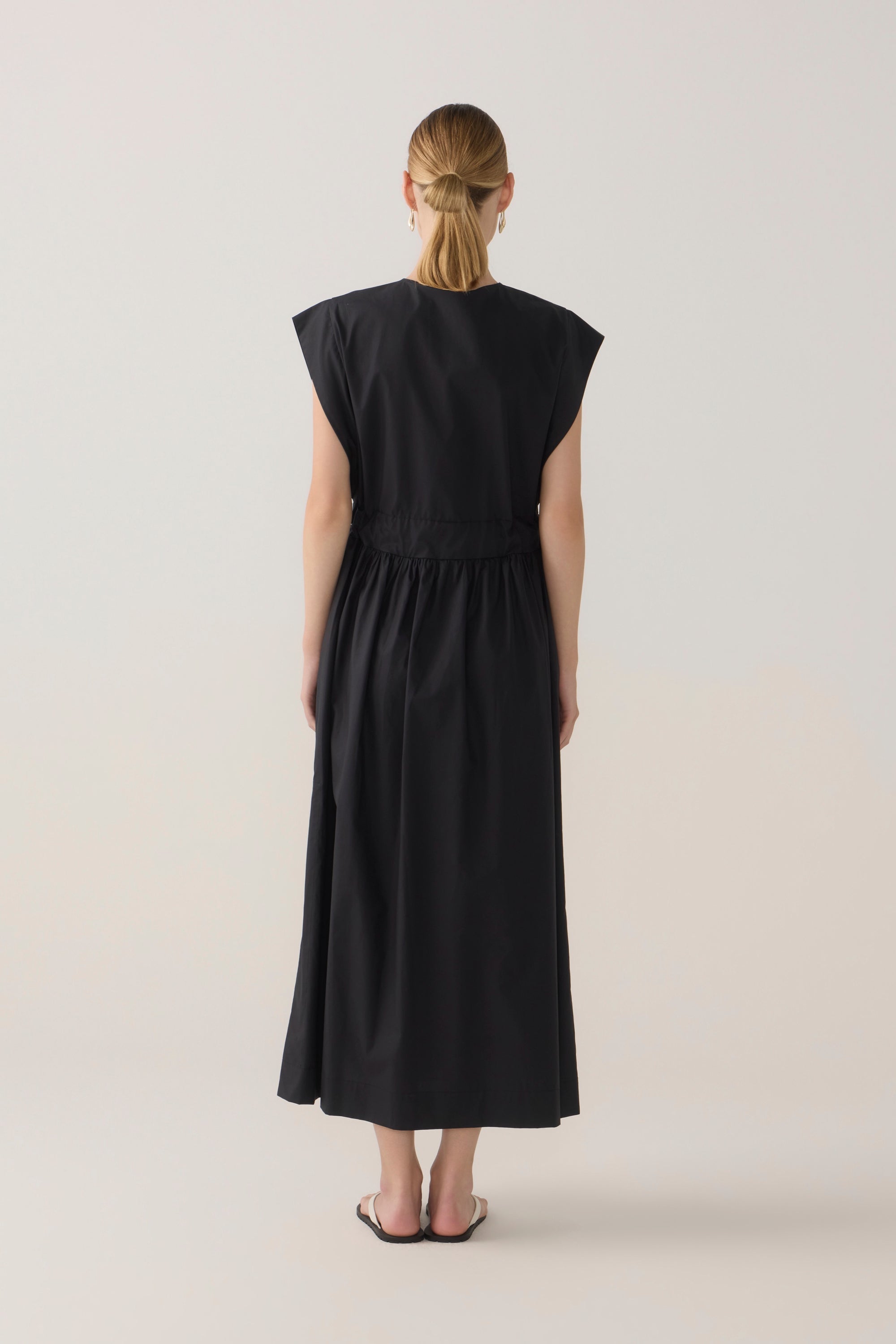 Arden Dress | Black Cotton Tencel