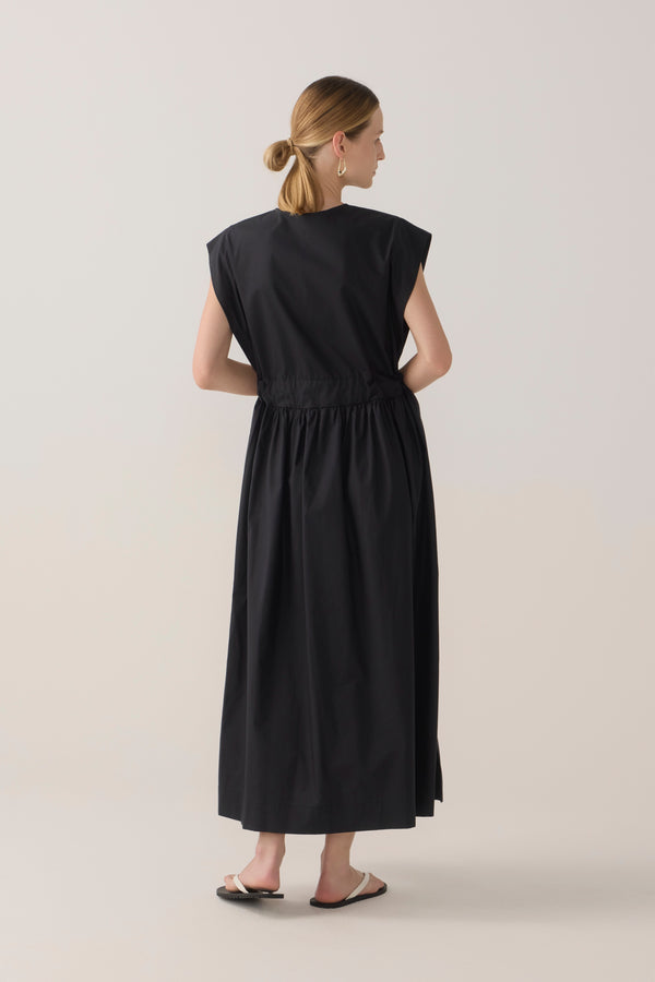 Arden Dress | Black Cotton Tencel