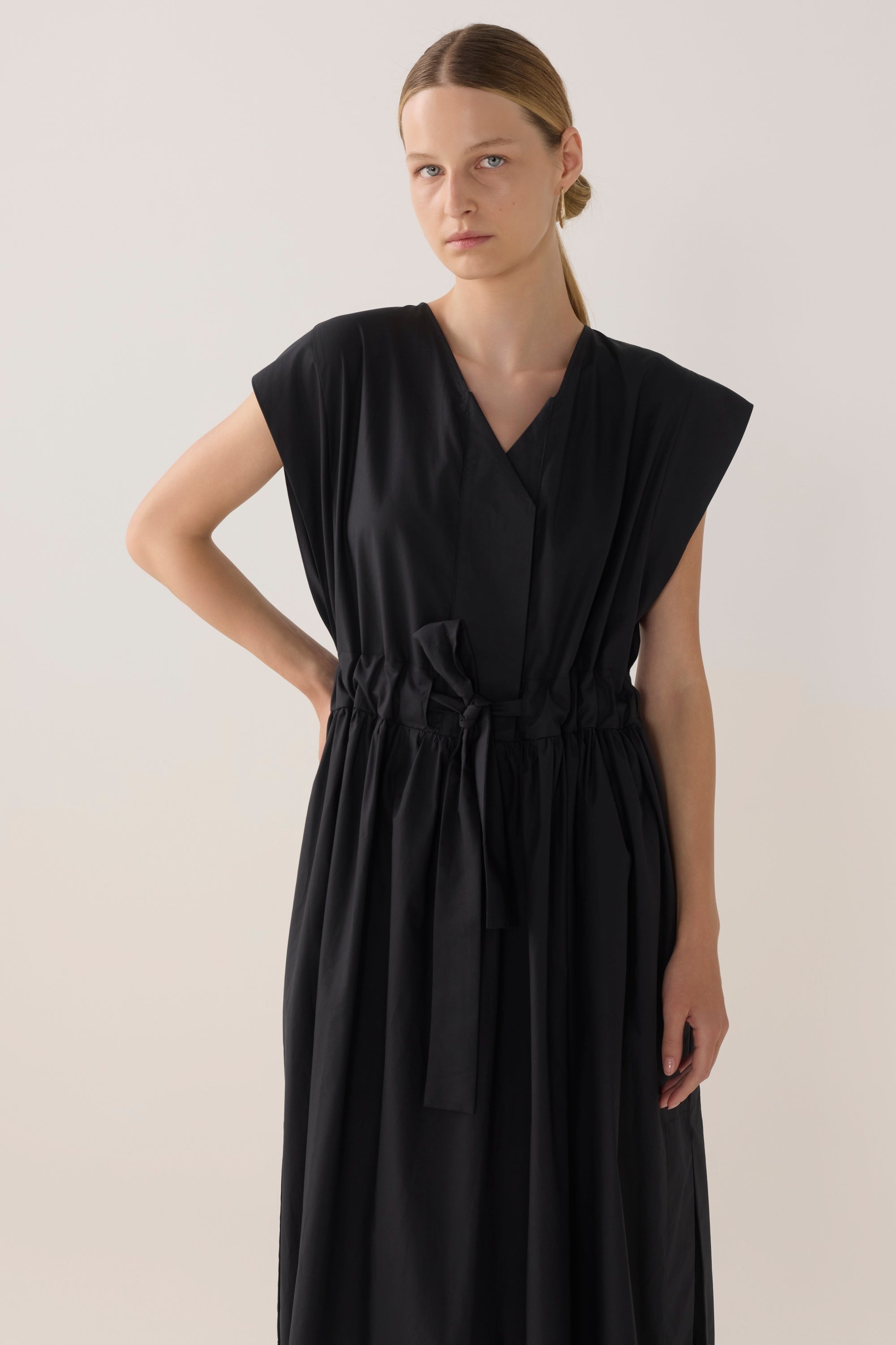 Arden Dress | Black Cotton Tencel