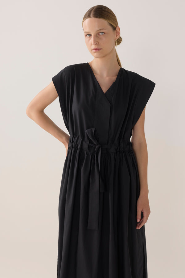 Arden Dress | Black Cotton Tencel