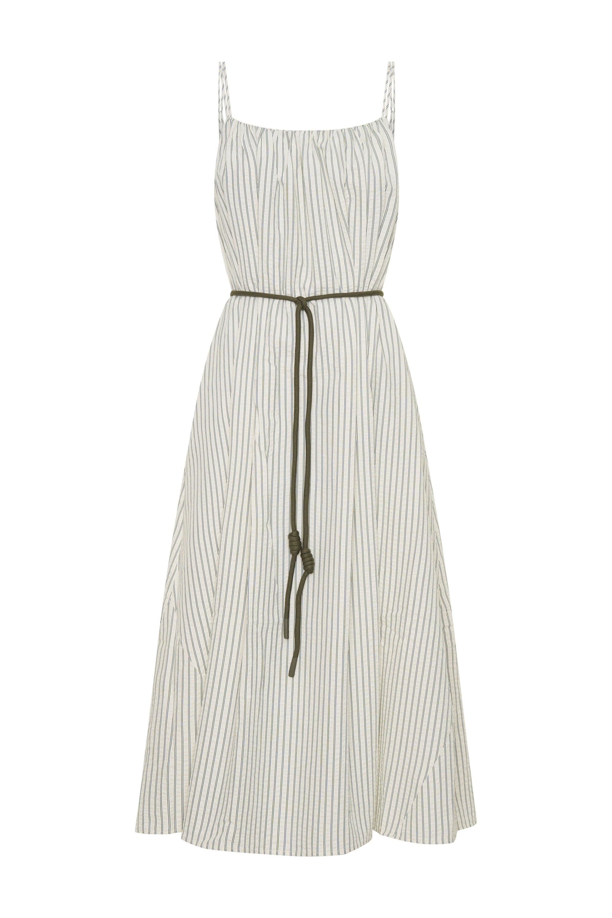 Maddie Dress | Basil Stripe Seersucker