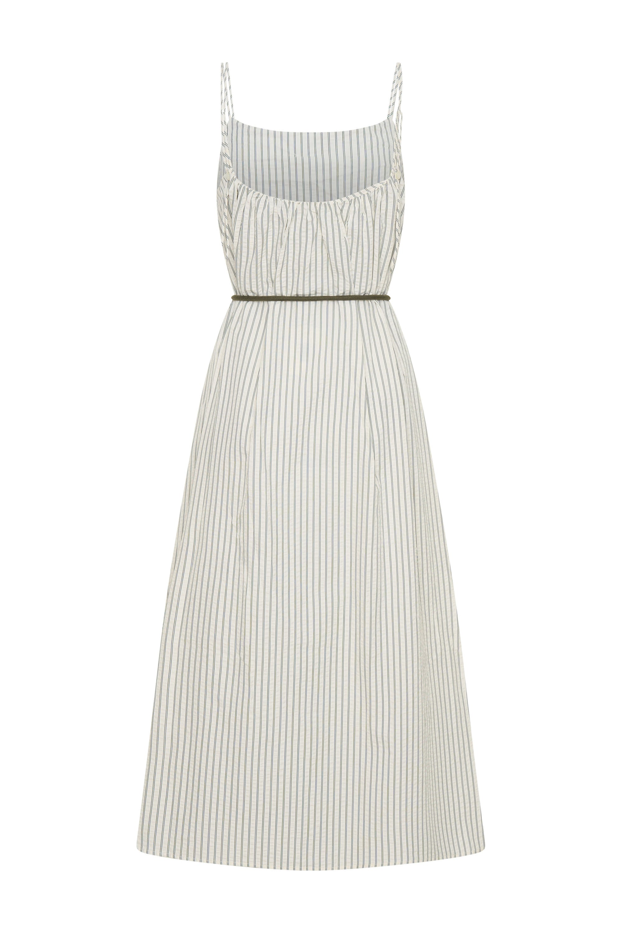Maddie Dress | Basil Stripe Seersucker