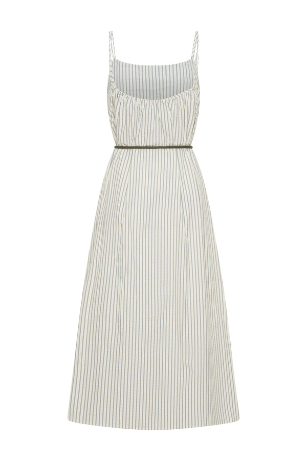 Maddie Dress | Basil Stripe Seersucker