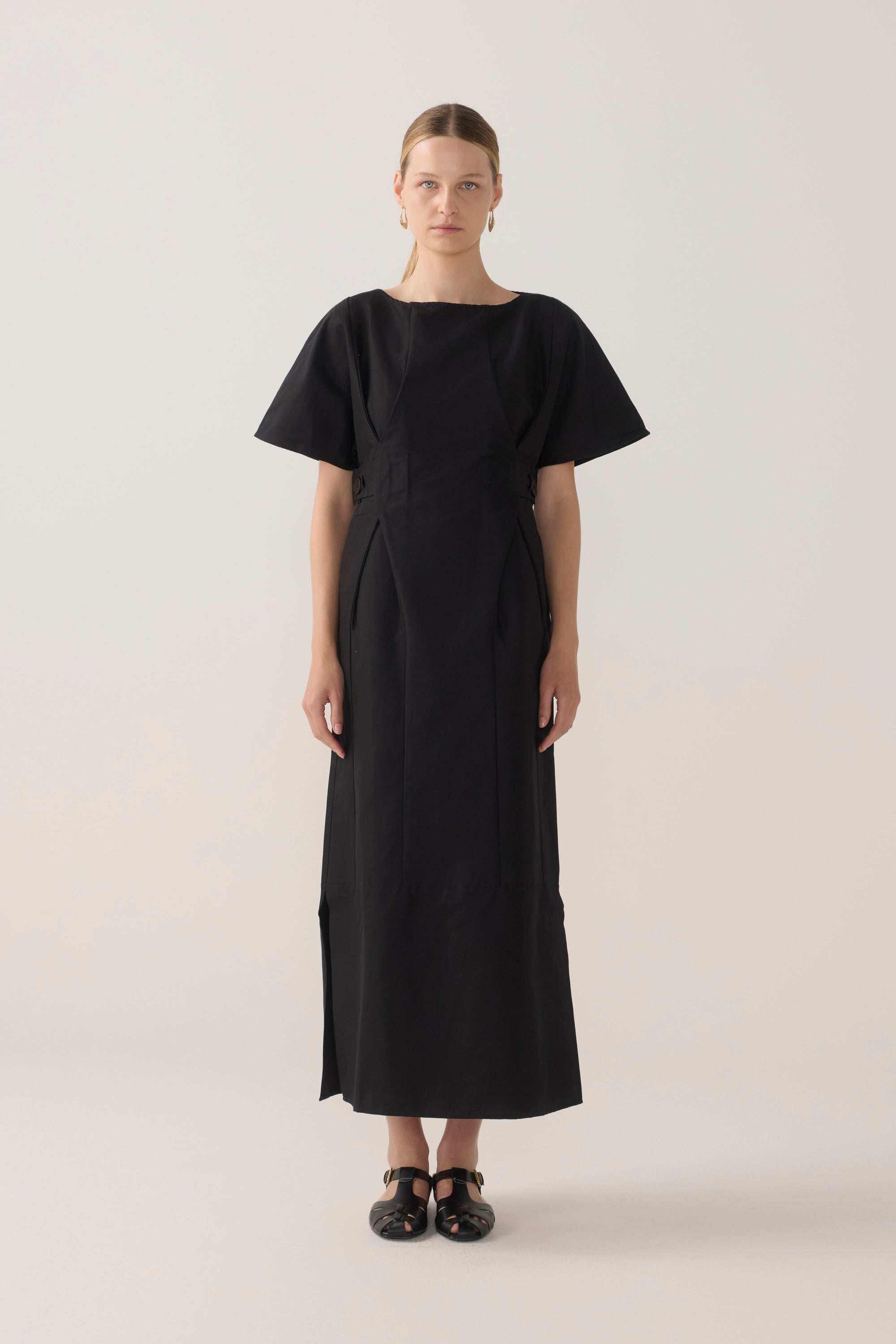 Bowie Dress | Black Cotton Silk