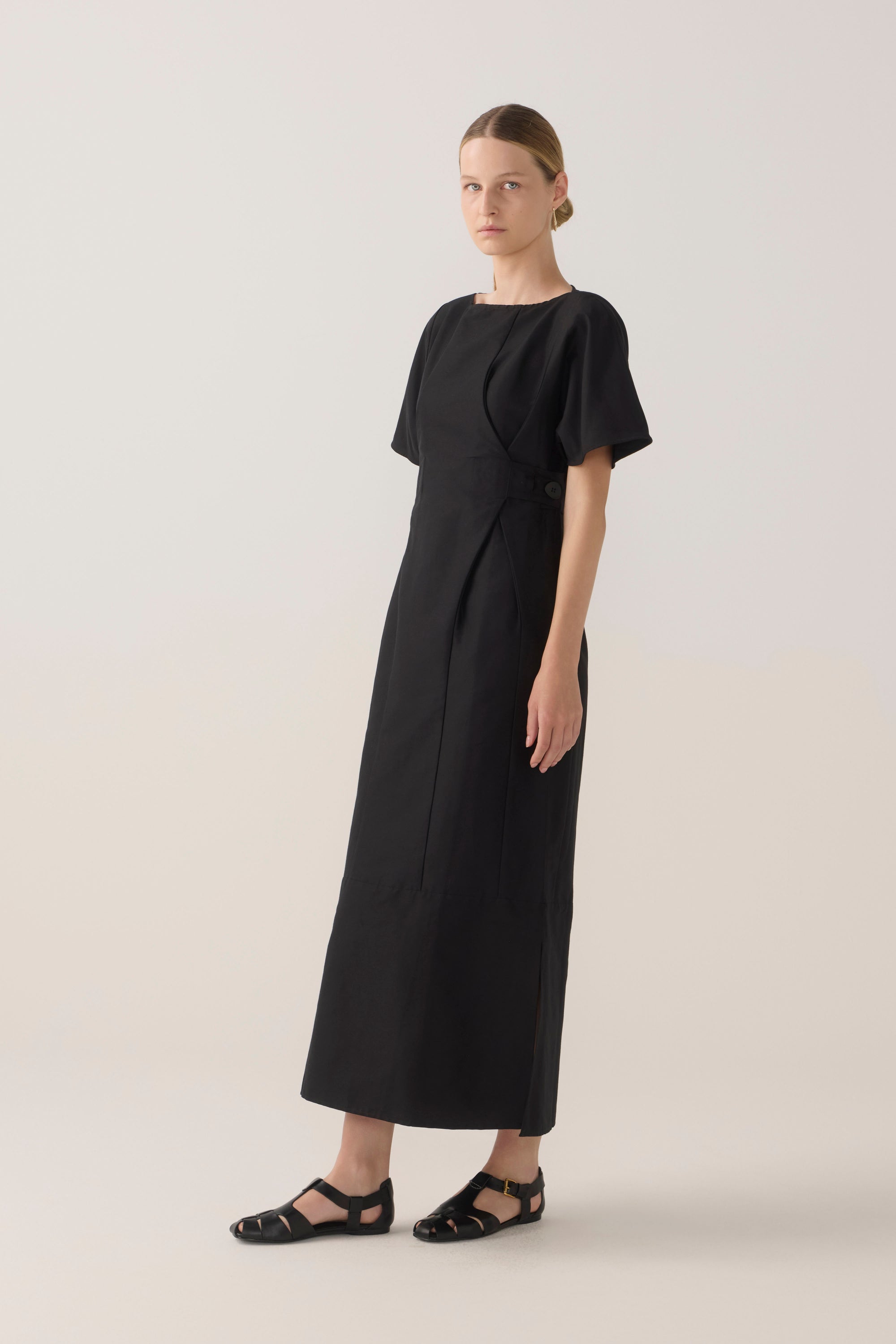 Bowie Dress | Black Cotton Silk