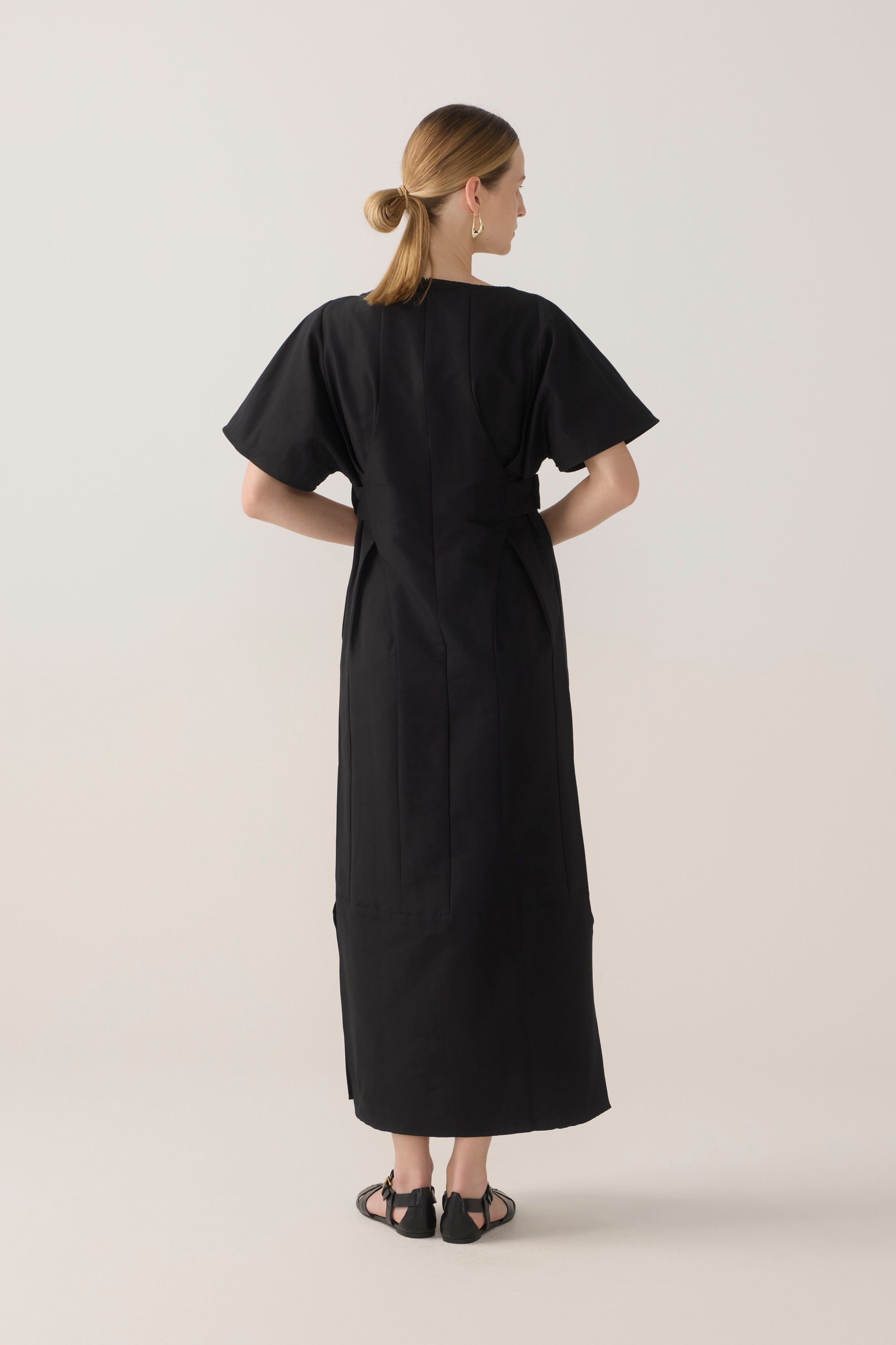 Bowie Dress | Black Cotton Silk