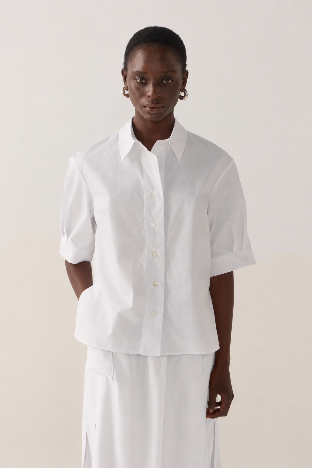 Bettina Skirt | White Poplin