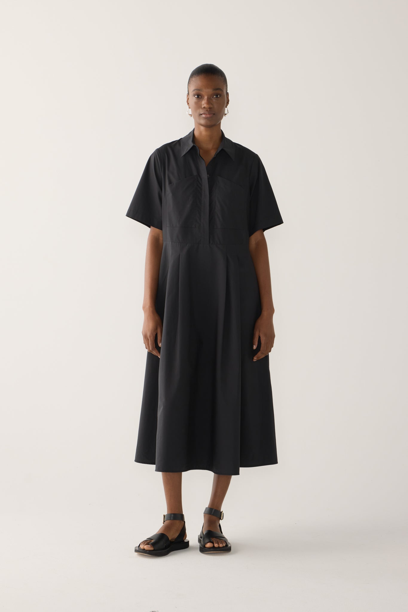 Calliope Dress | Black Cotton Tencel