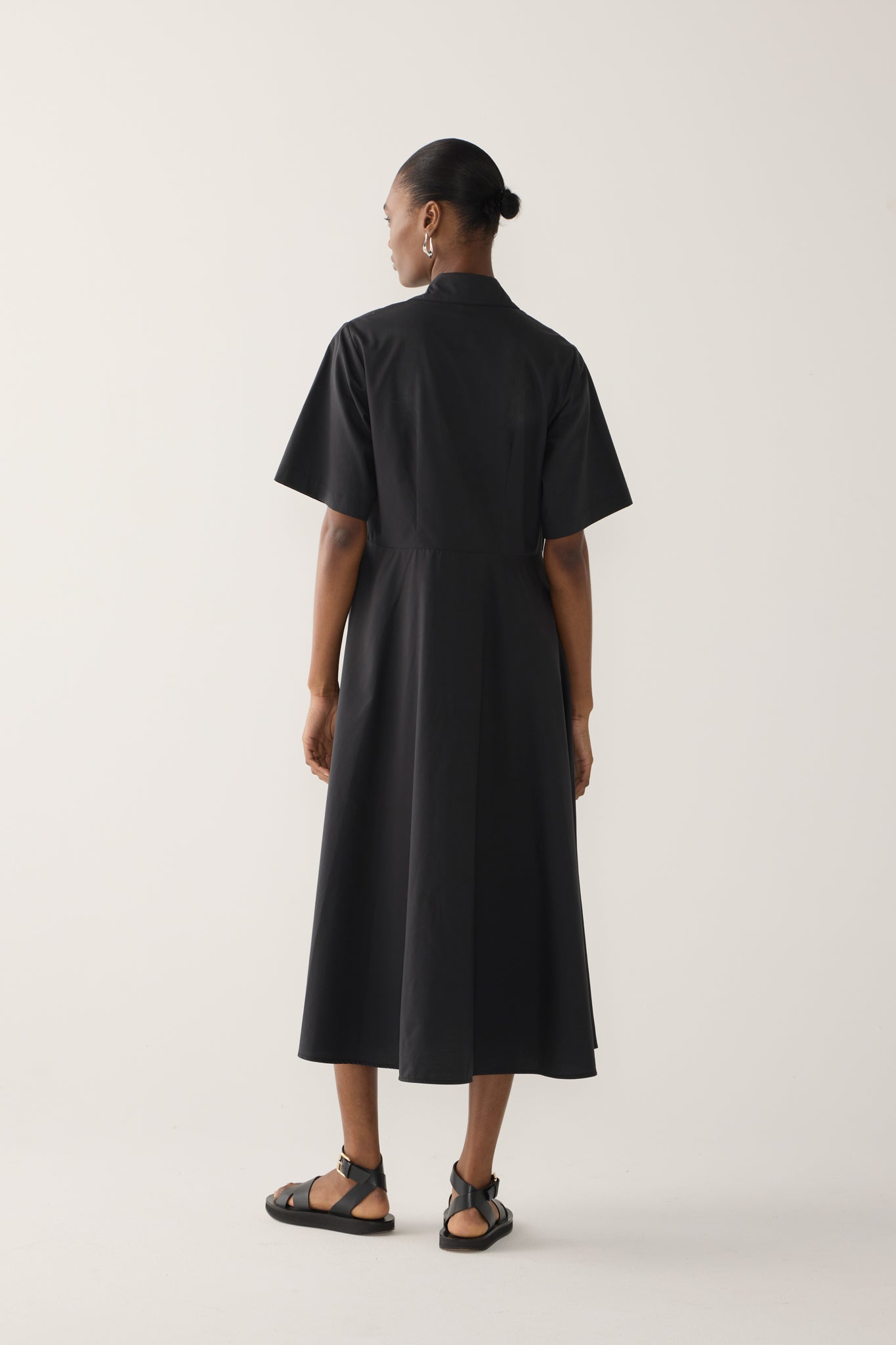 Calliope Dress | Black Cotton Tencel