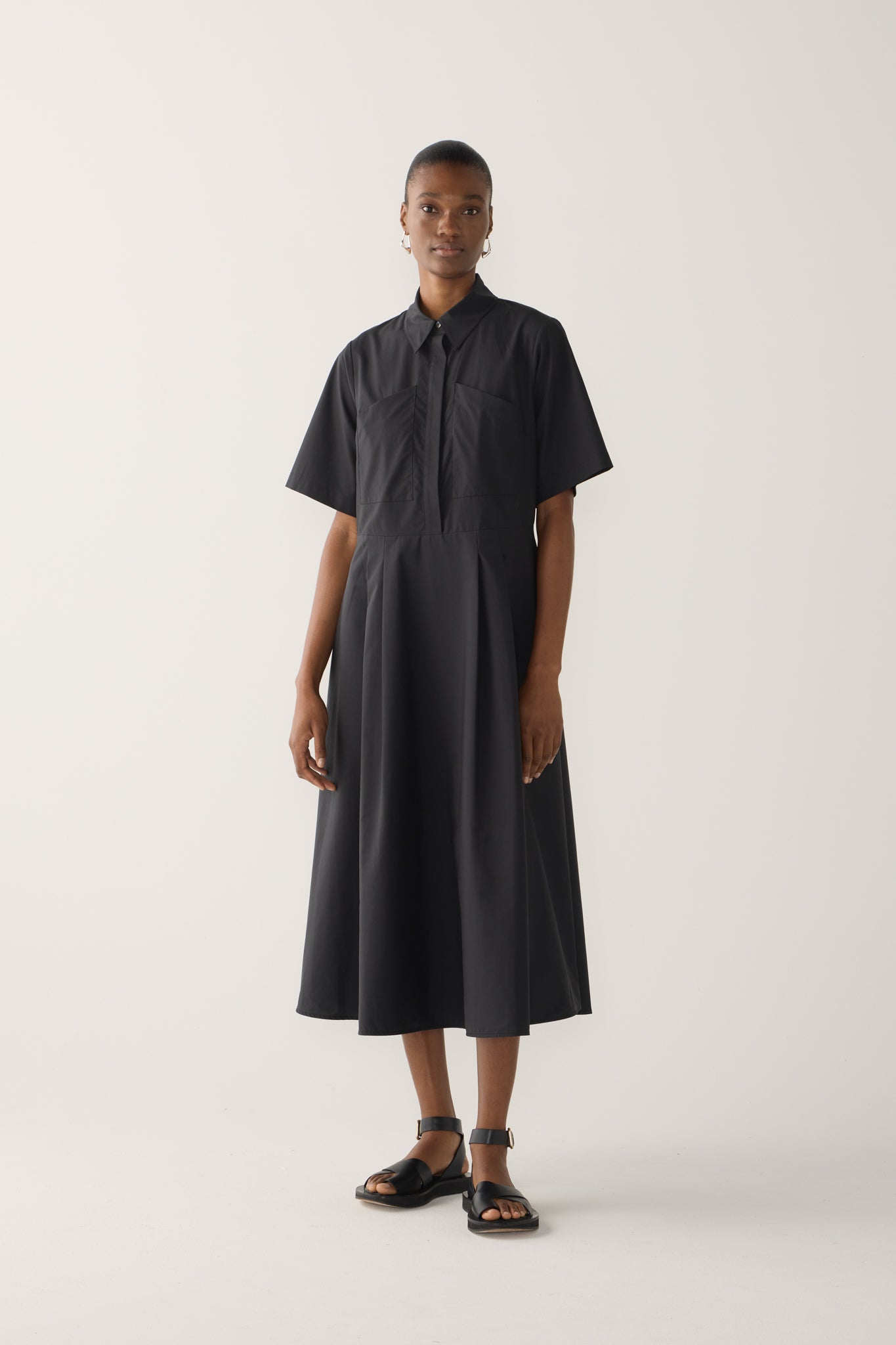 Calliope Dress | Black Cotton Tencel