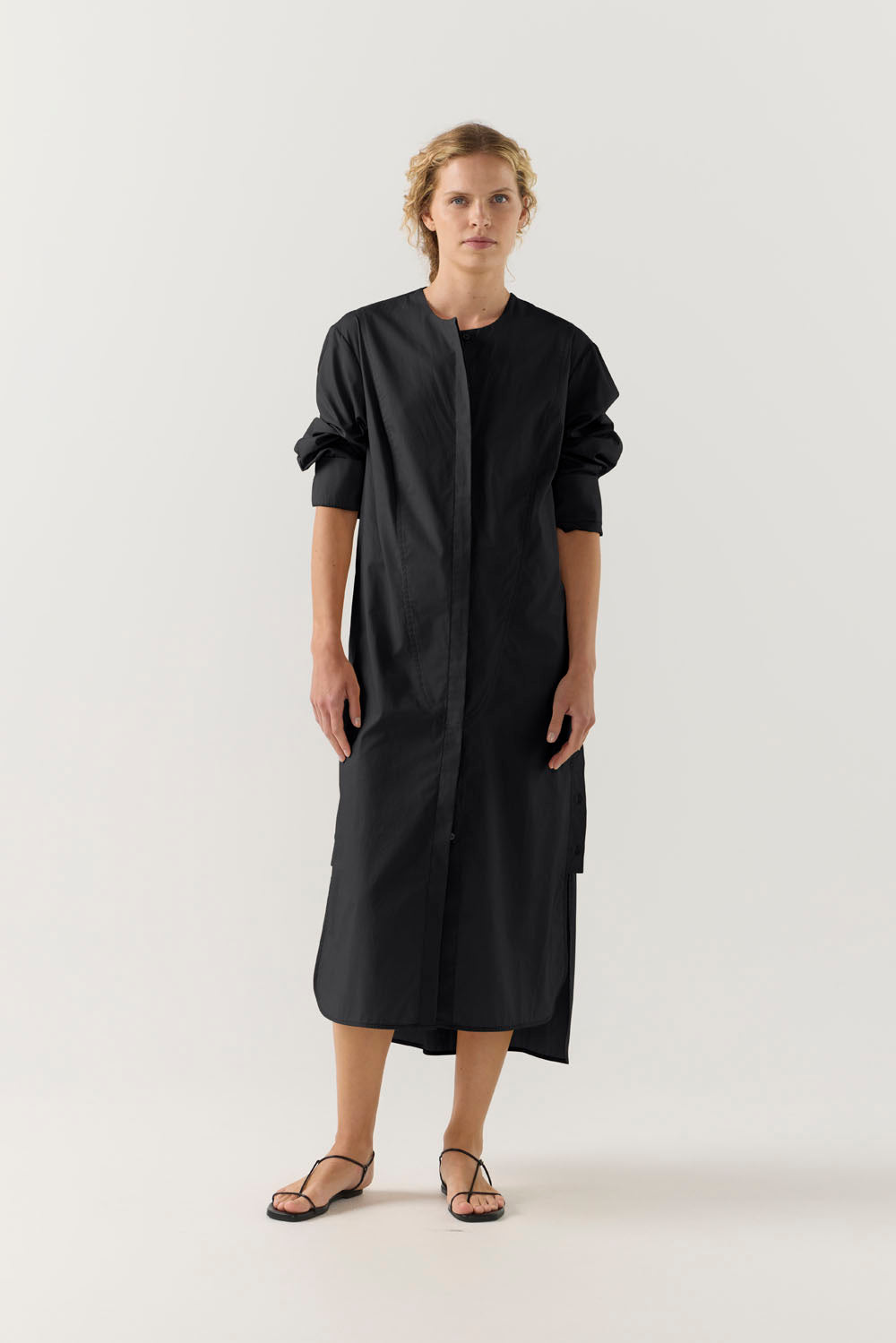Celine Dress | Black Poplin
