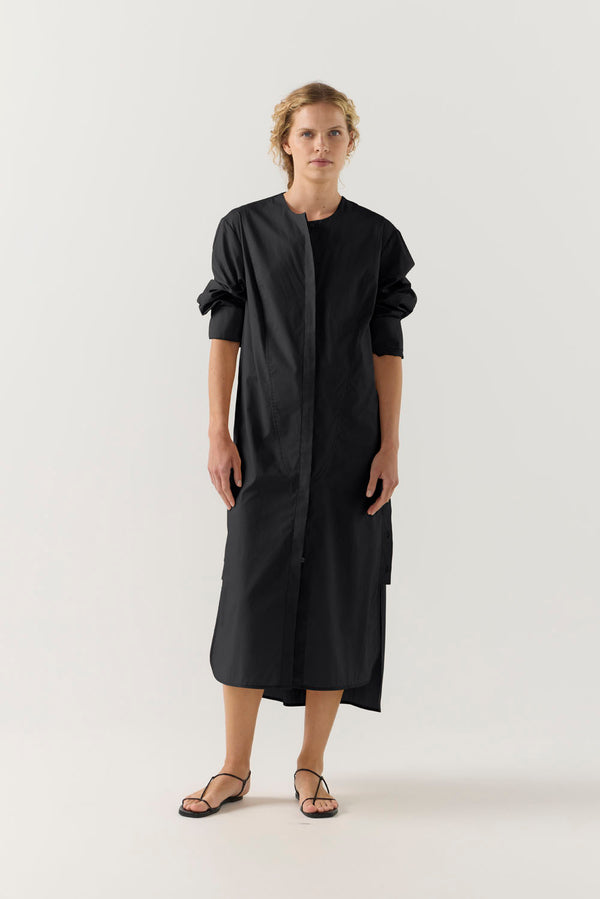 Celine Dress | Black Poplin
