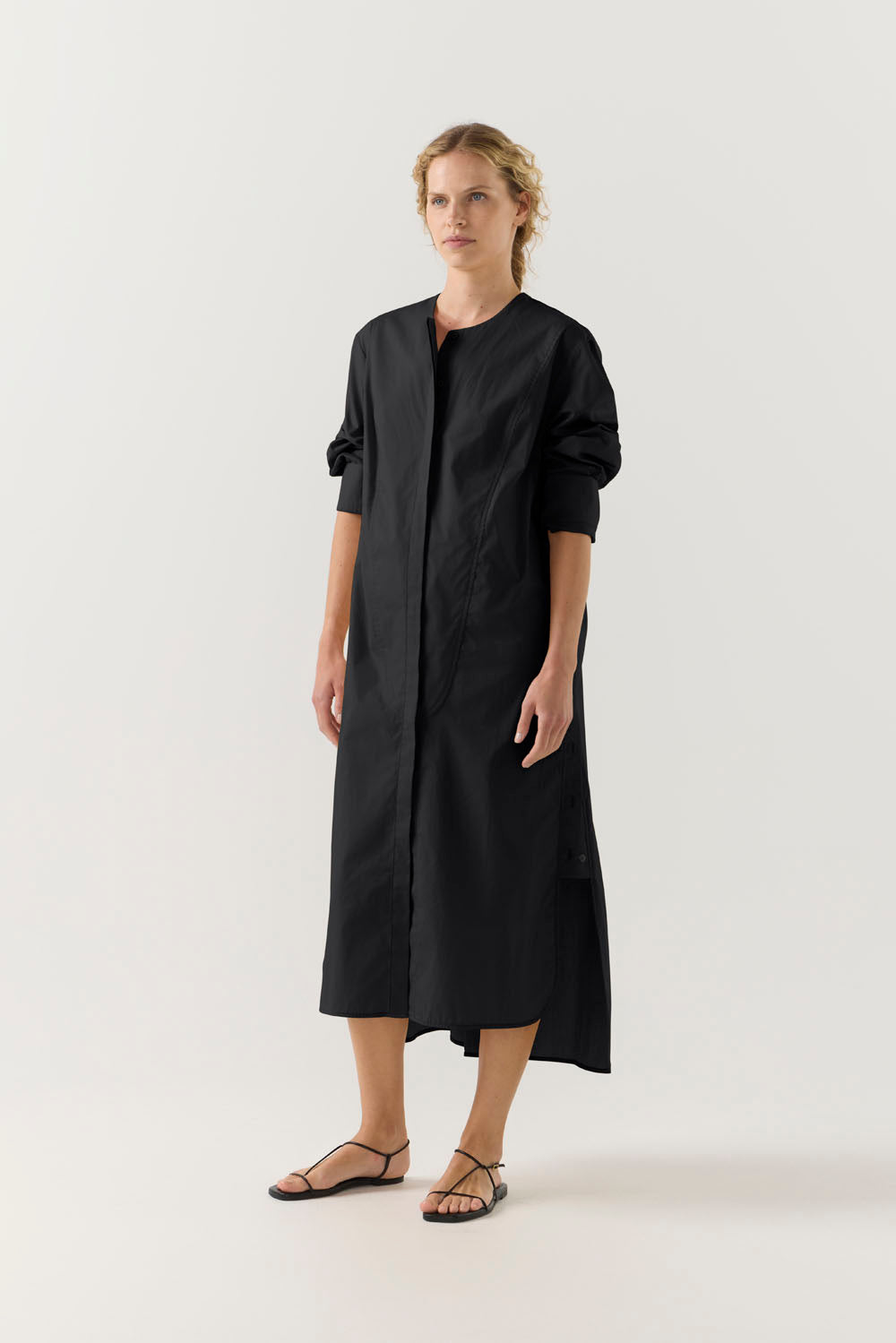 Celine Dress | Black Poplin