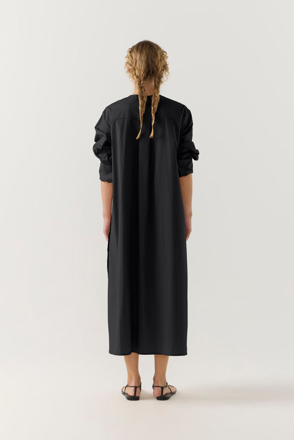 Celine Dress | Black Poplin