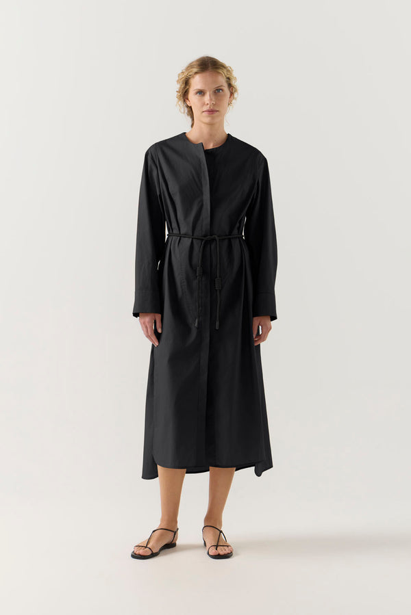 Celine Dress | Black Poplin