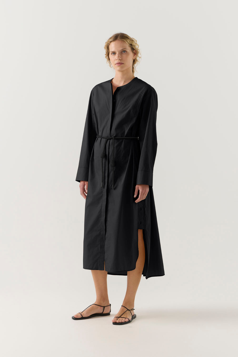 Celine Dress | Black Poplin