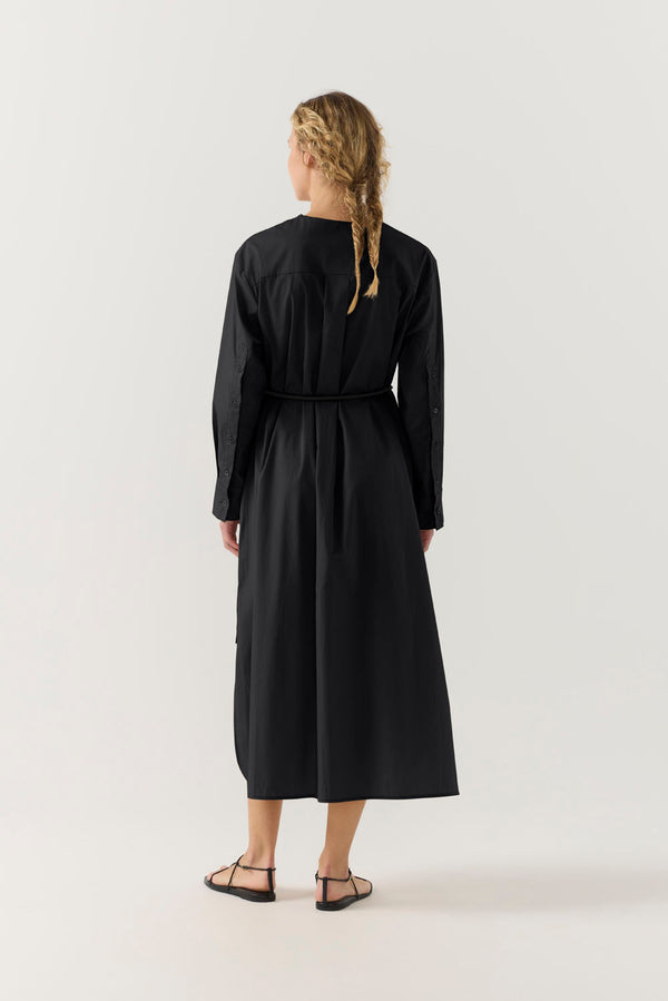 Celine Dress | Black Poplin