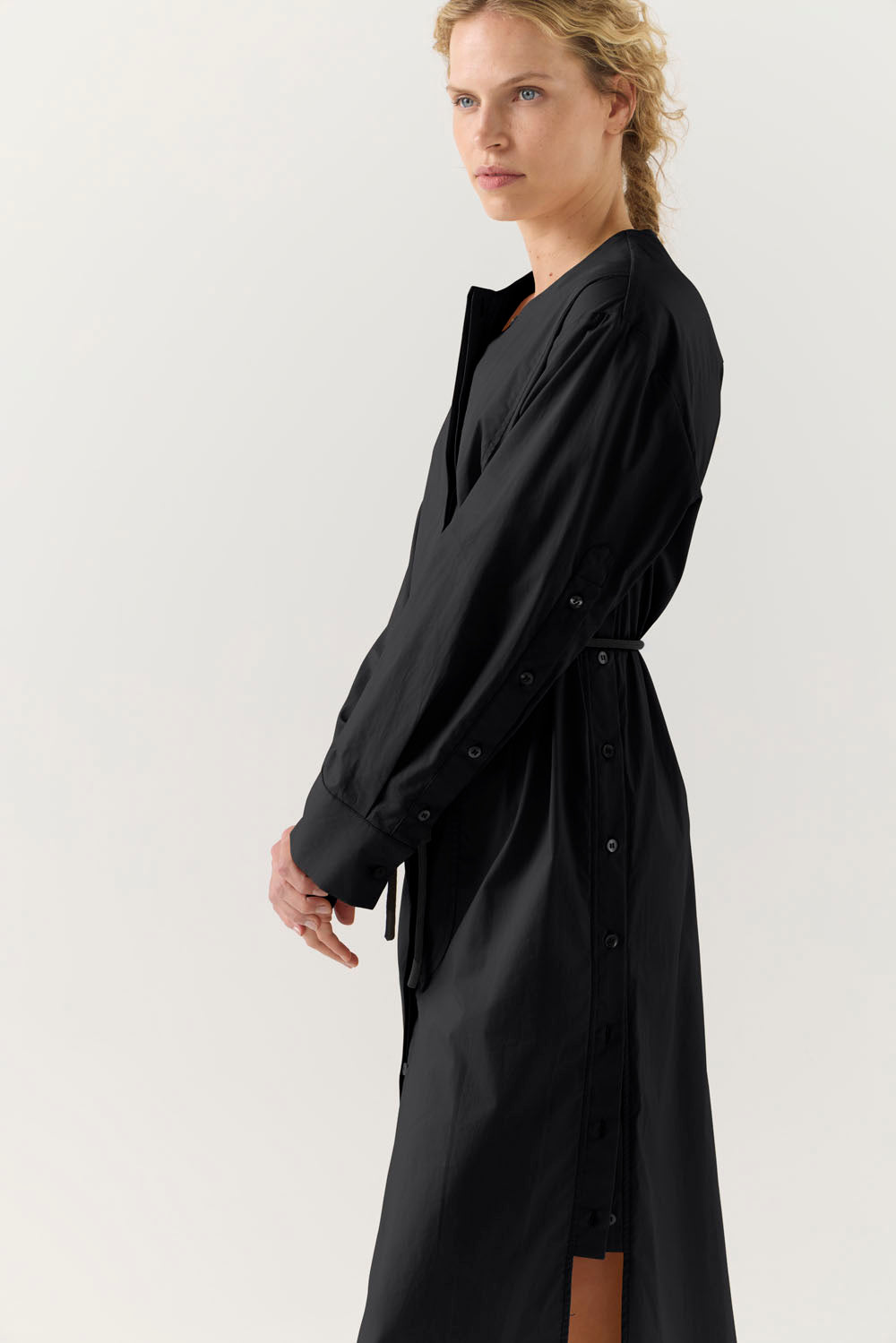 Celine Dress | Black Poplin