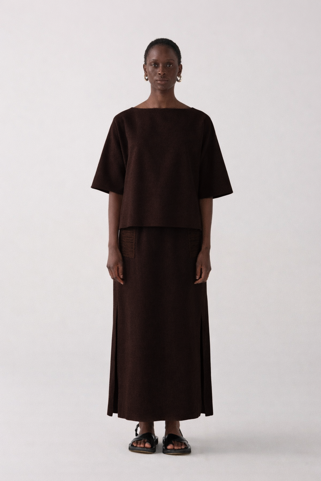 Aimee Top | Chocolate Wool Blend