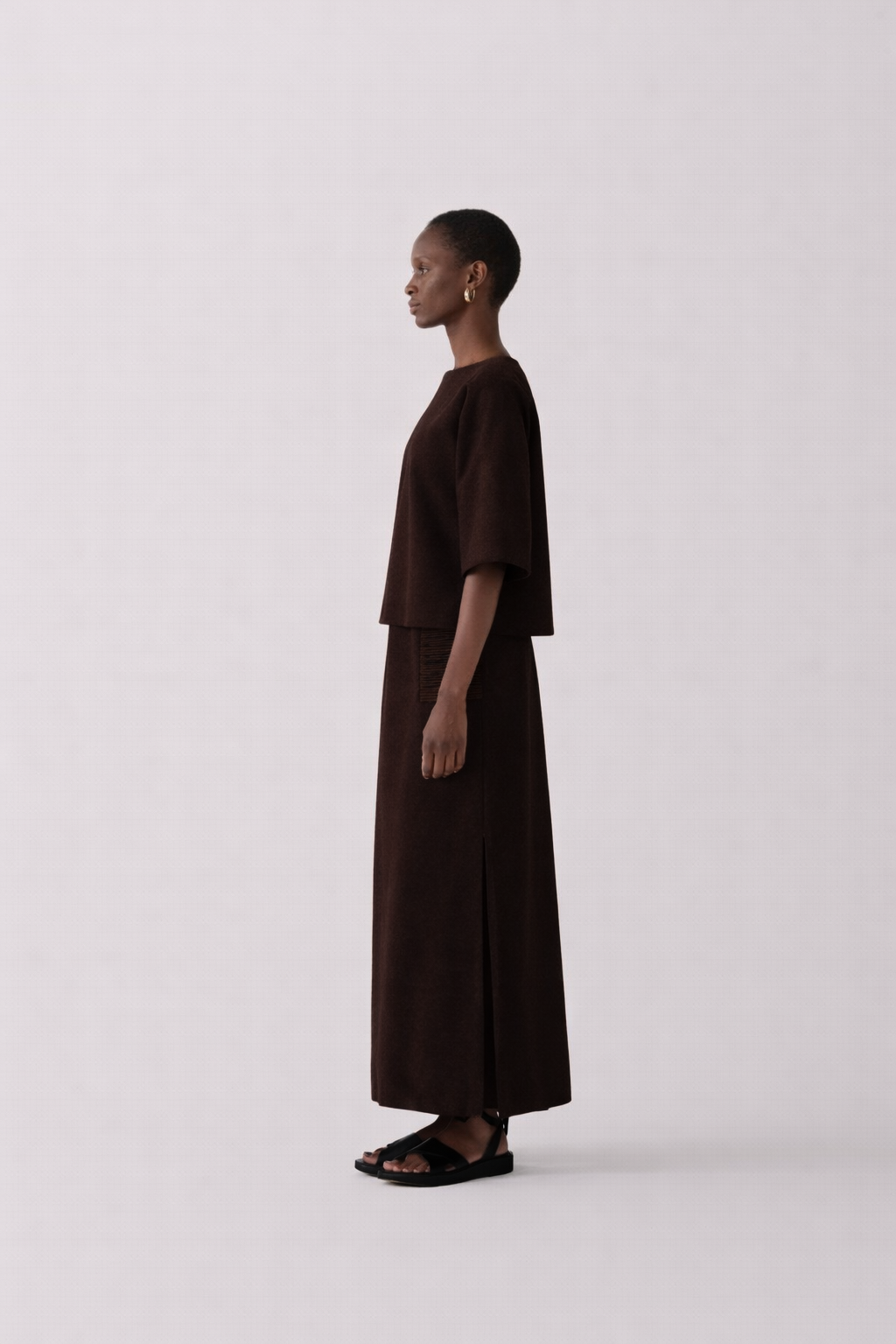 Aimee Top | Chocolate Wool Blend