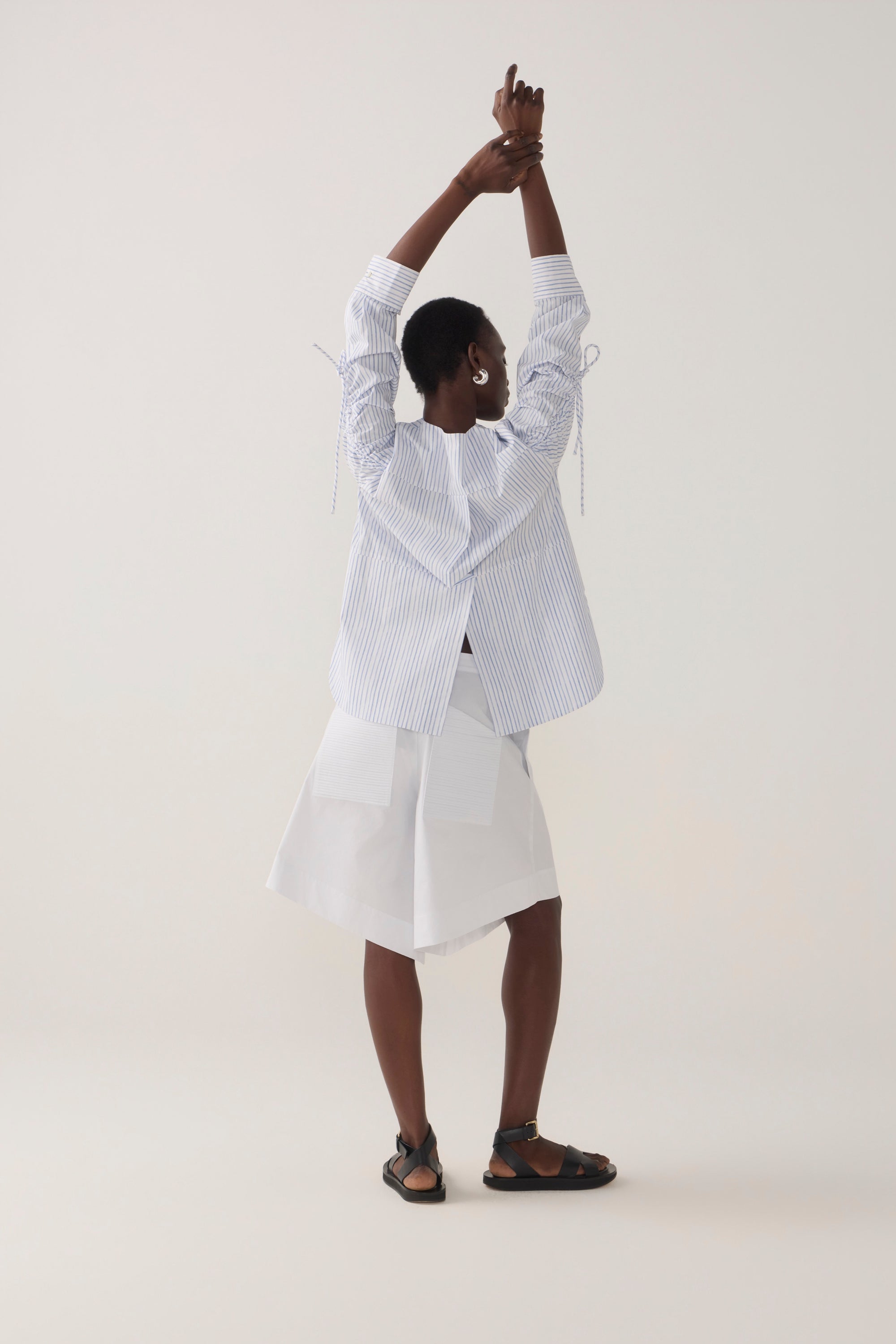 Clarissa Shirt | Blue Double Stripe Poplin
