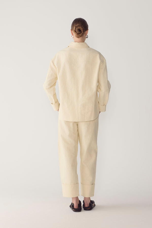Andrea Shirt | Bone Cotton Linen