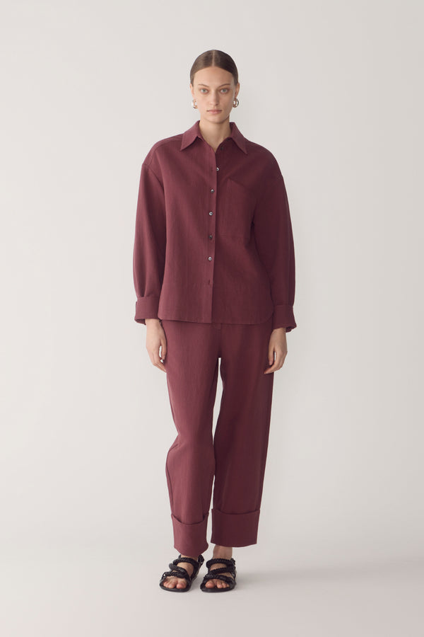 Andrea Shirt | Mulberry Cotton Linen