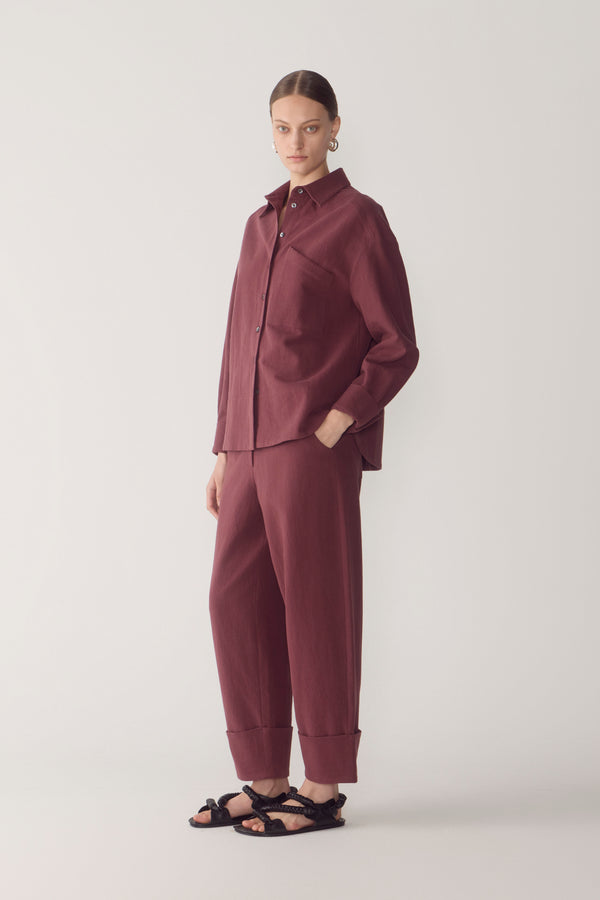 Andrea Shirt | Mulberry Cotton Linen