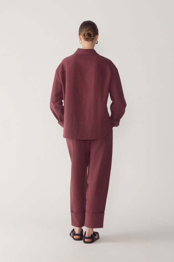 Andrea Shirt | Mulberry Cotton Linen