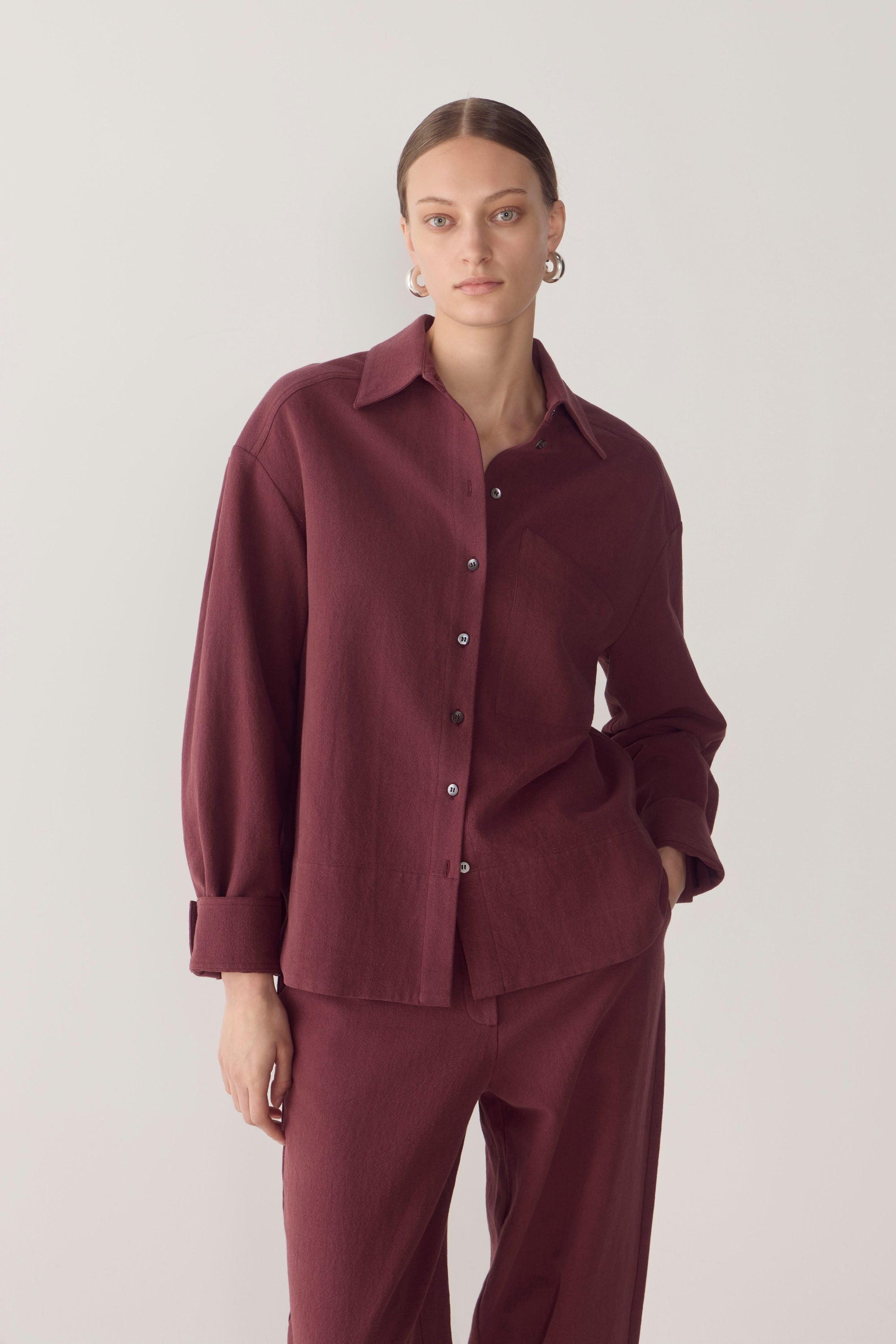 Andrea Shirt | Mulberry Cotton Linen