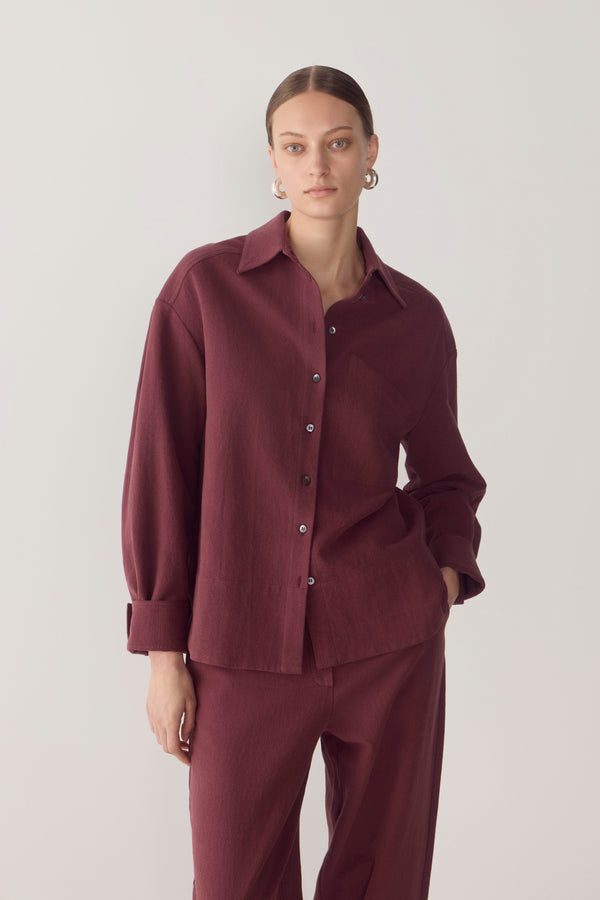 Andrea Shirt | Mulberry Cotton Linen