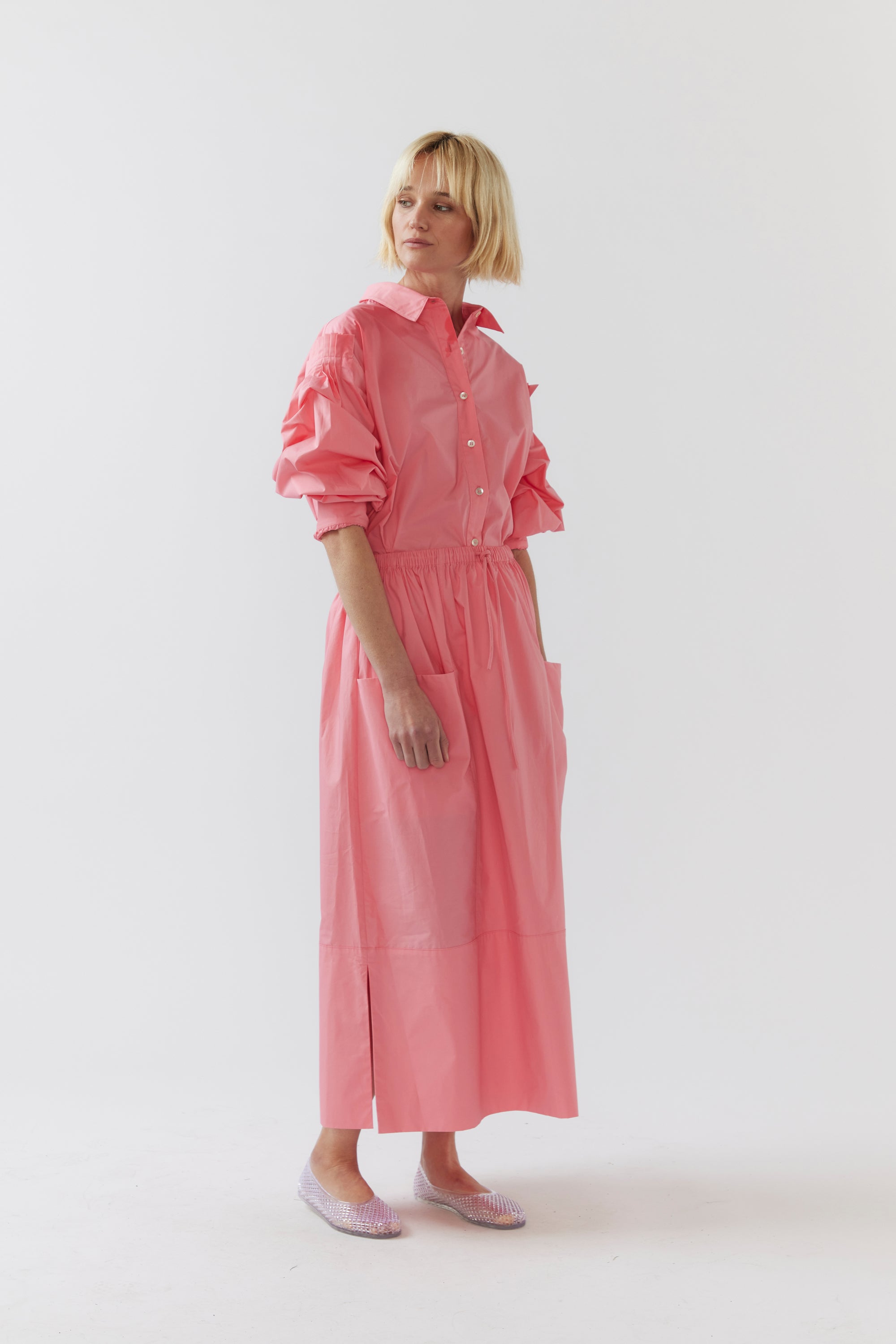 Ulla Skirt | Strawberry Pink Poplin