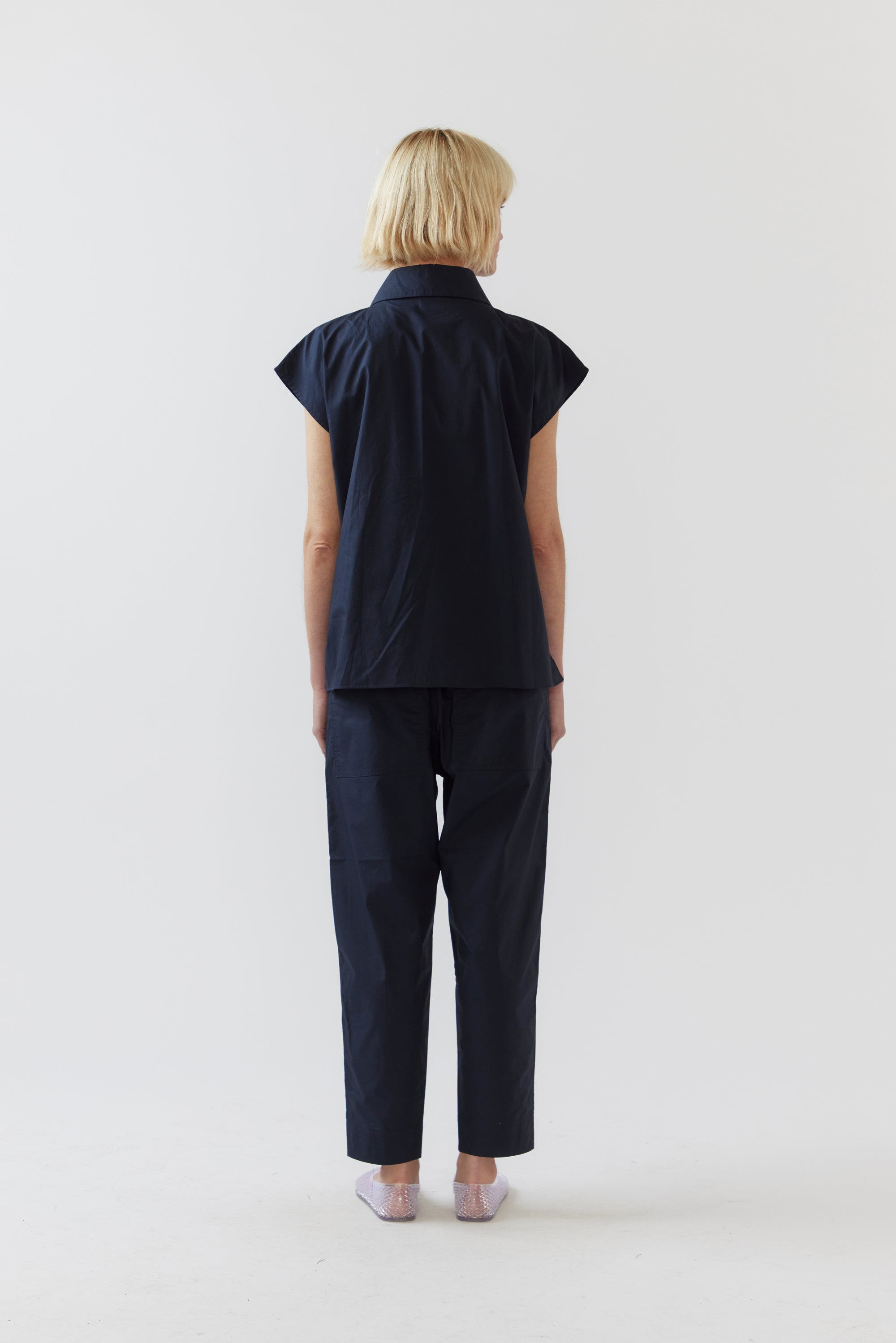 Georgie Pant | Navy Poplin