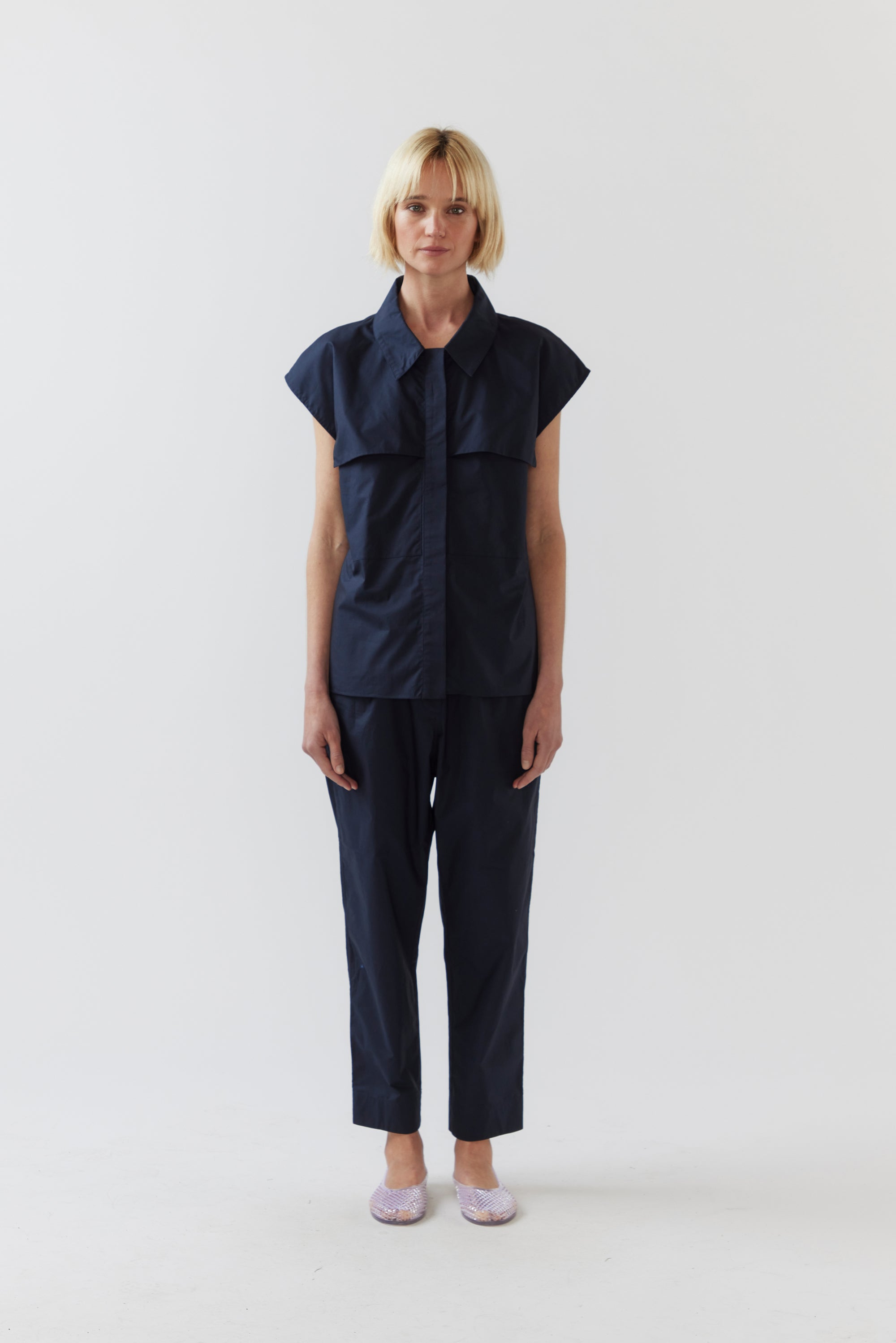 Georgie Pant | Navy Poplin