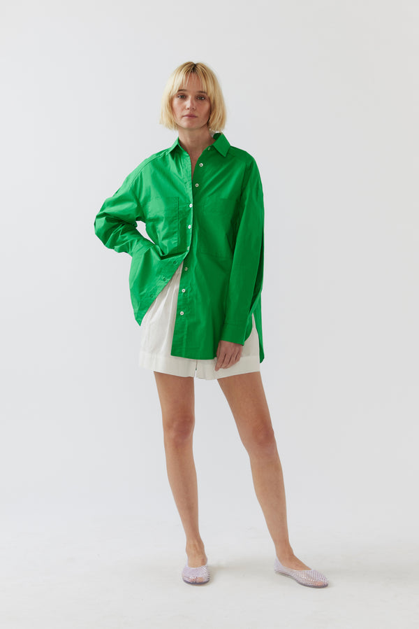 Daisy Shirt | Apple Green Poplin