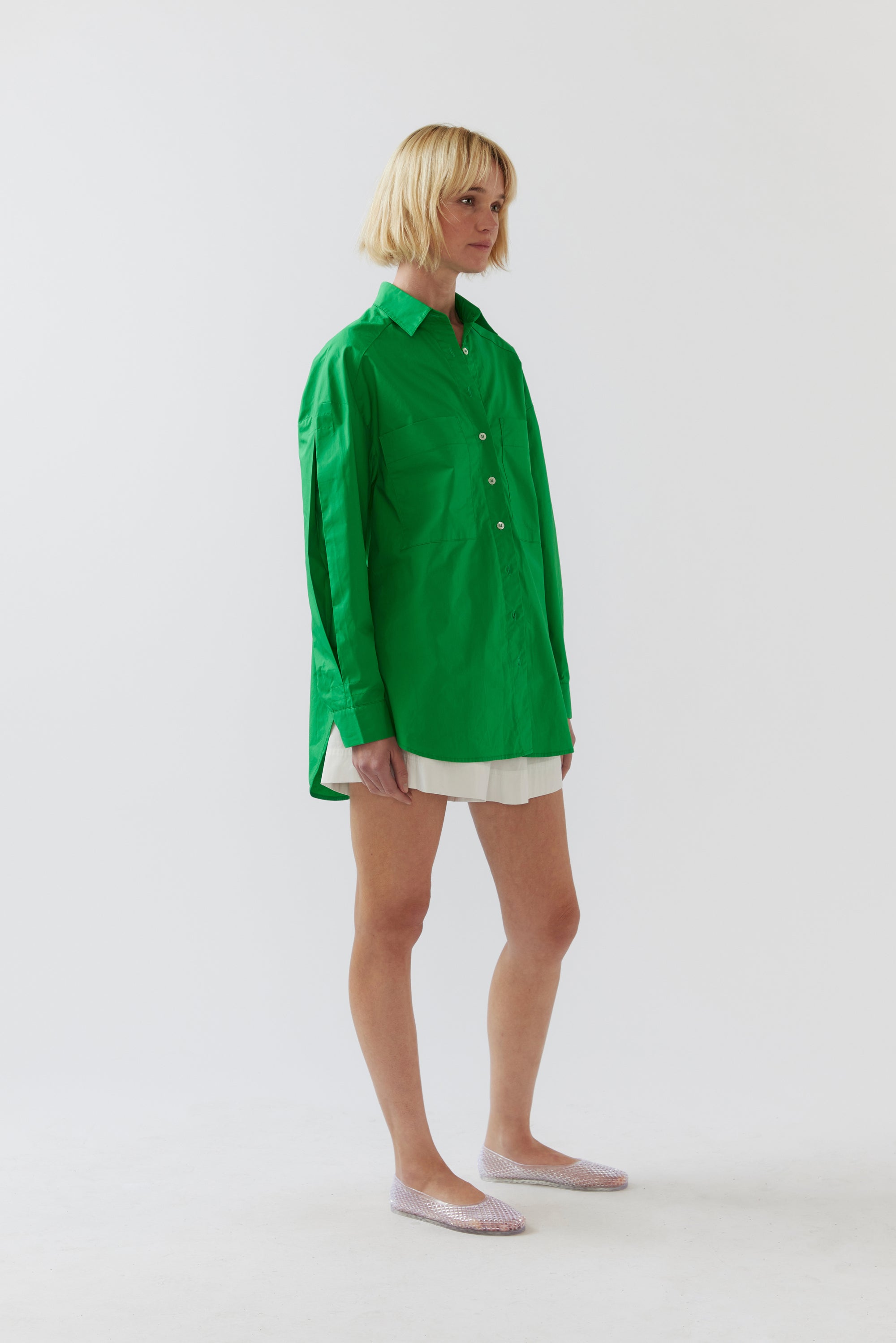 Daisy Shirt | Apple Green Poplin