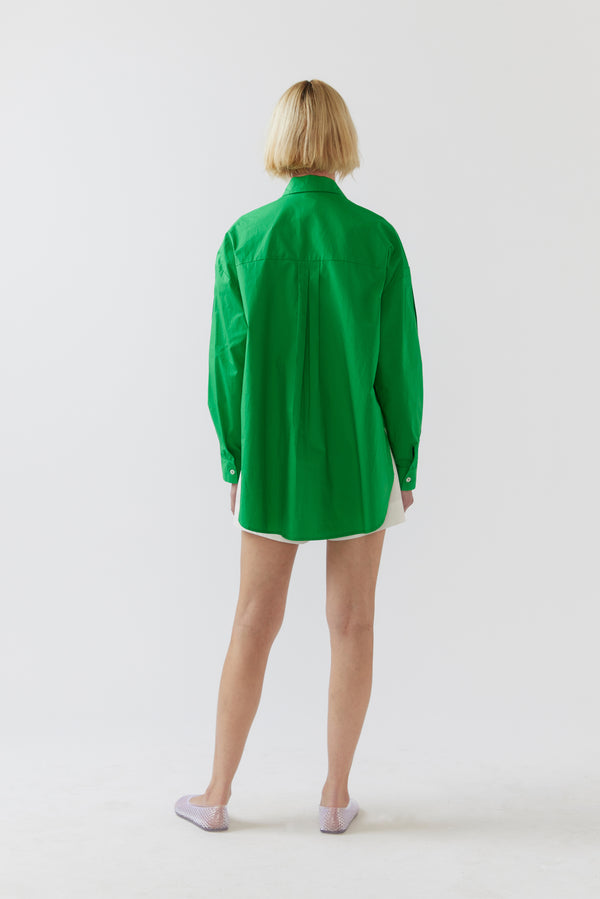 Daisy Shirt | Apple Green Poplin