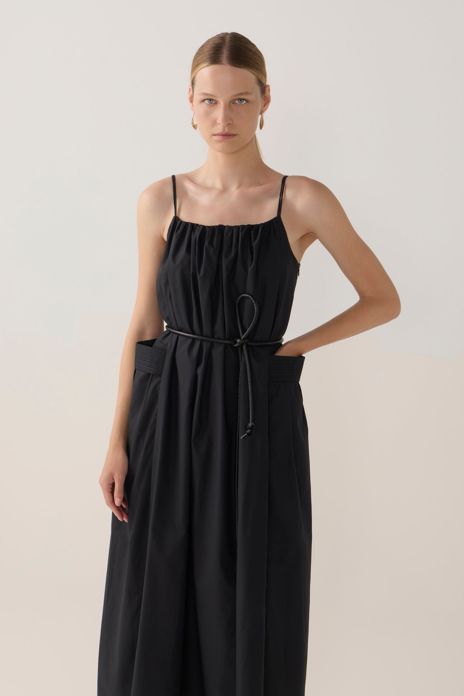 Delphine Dress | Black Cotton Tencel