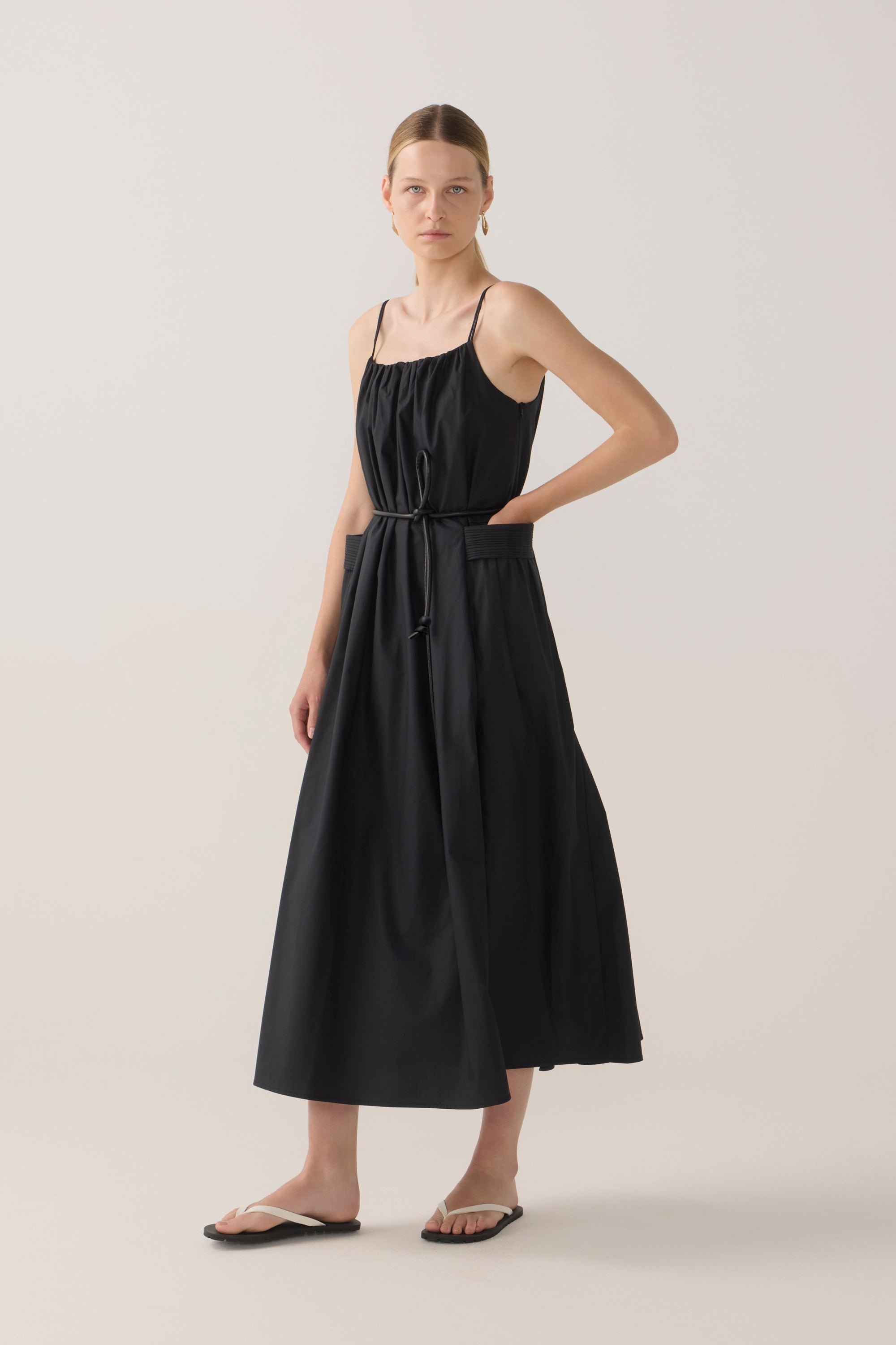 Delphine Dress | Black Cotton Tencel