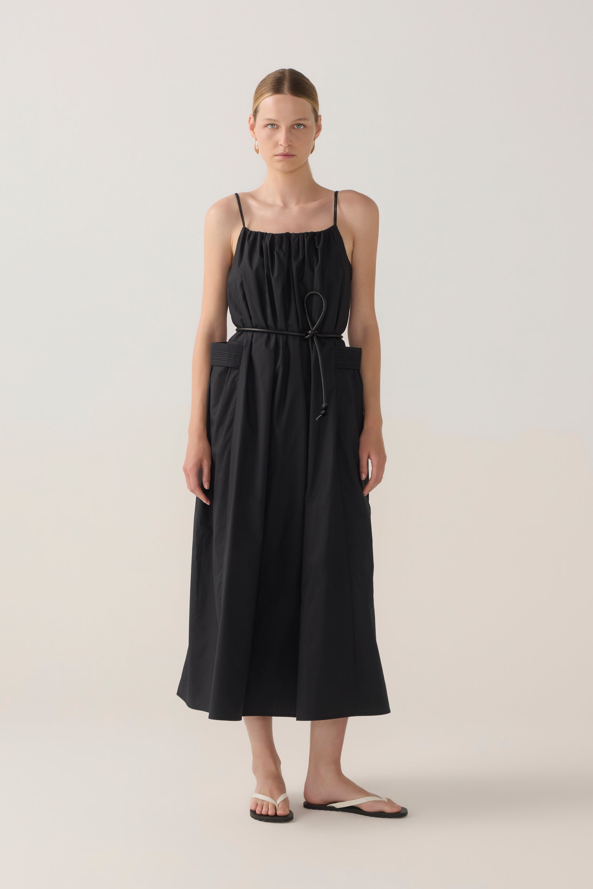 Delphine Dress | Black Cotton Tencel