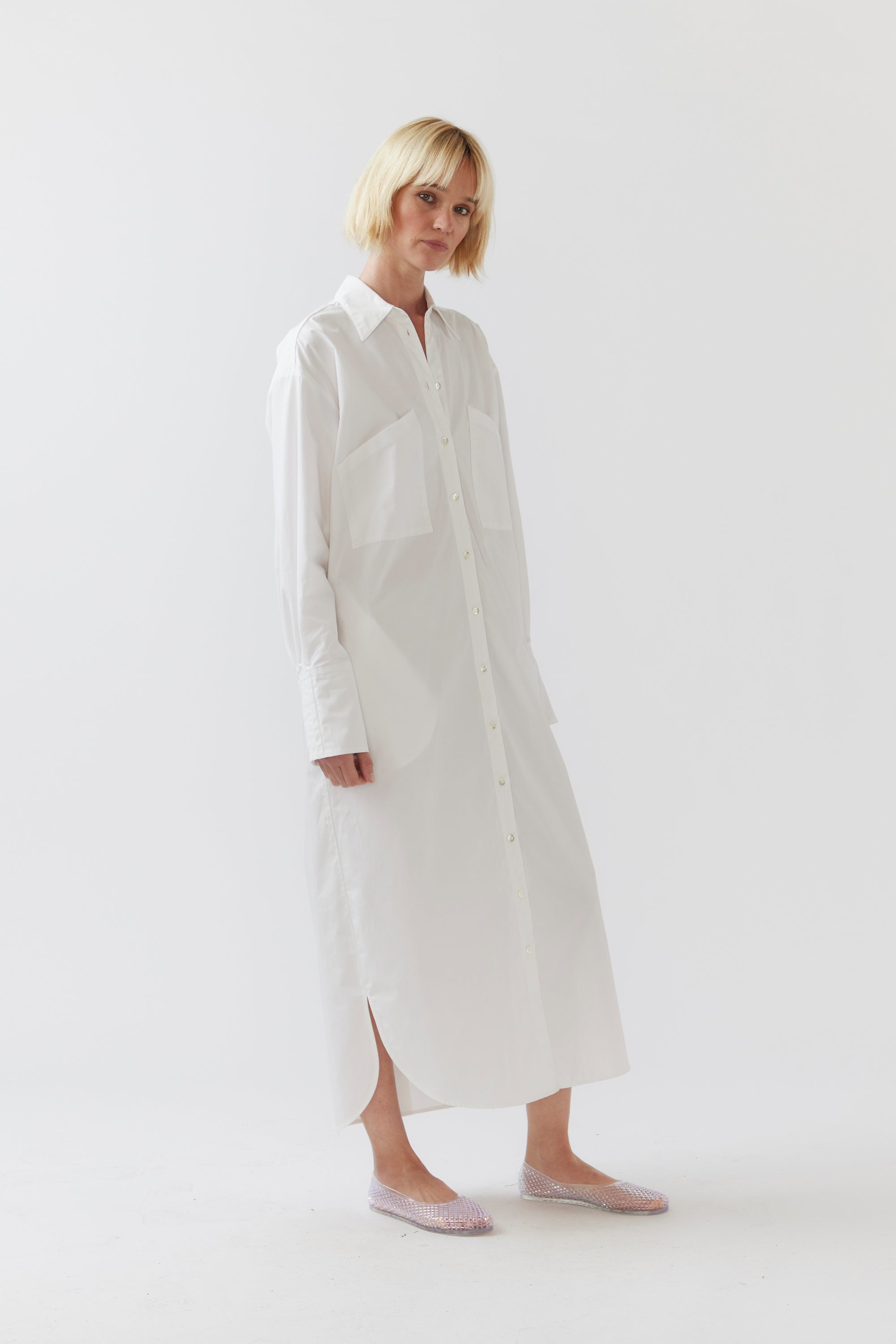 Demi Dress | White Poplin