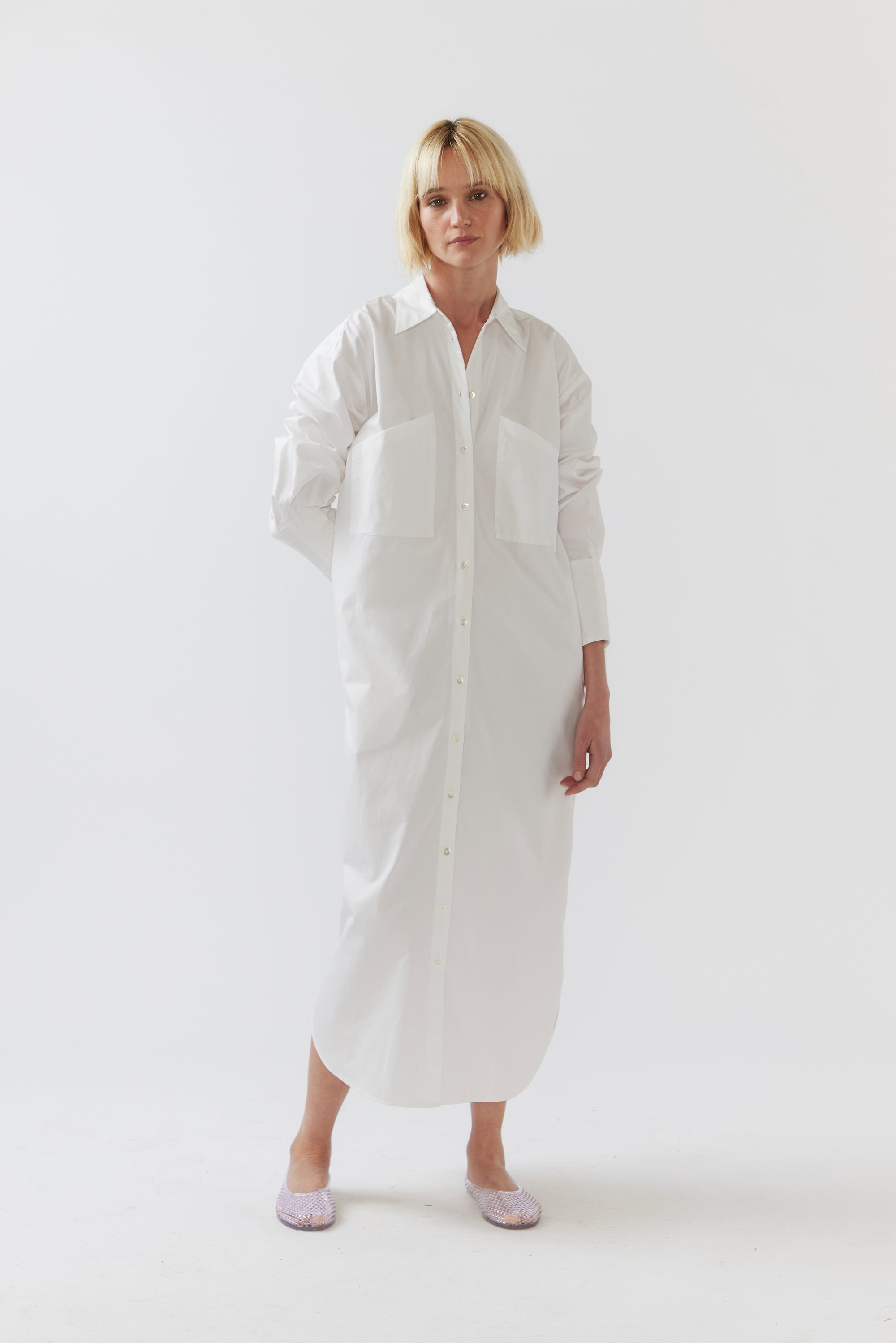 Demi Dress | White Poplin