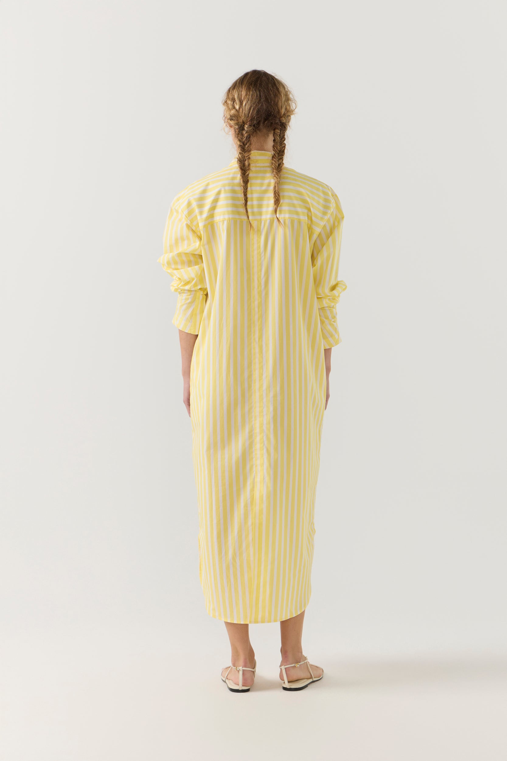 Dolly Dress | Lemon Stripe Poplin