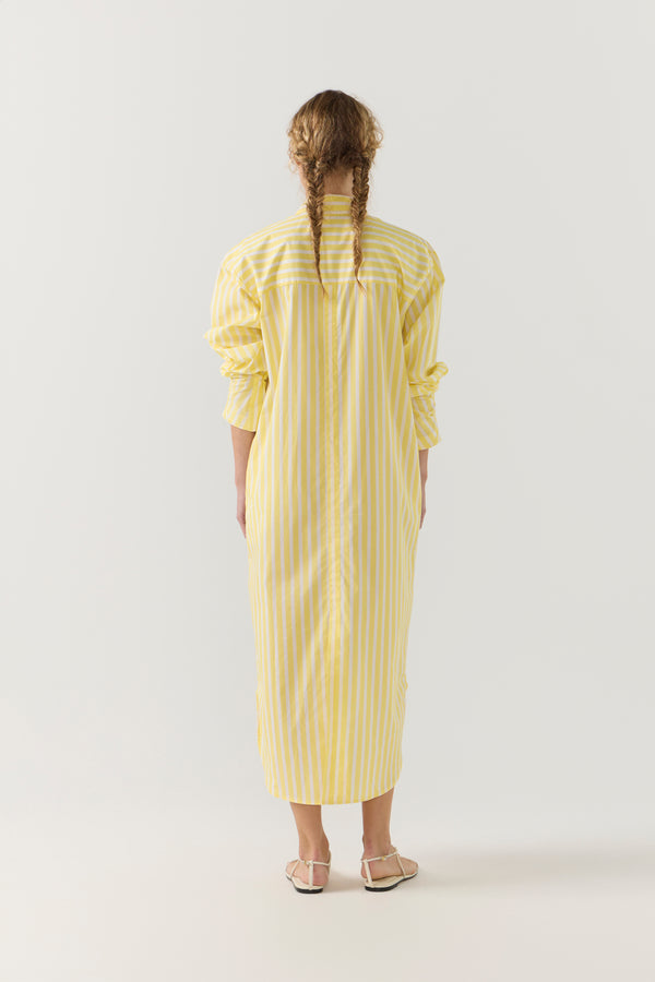 Dolly Dress | Lemon Stripe Poplin
