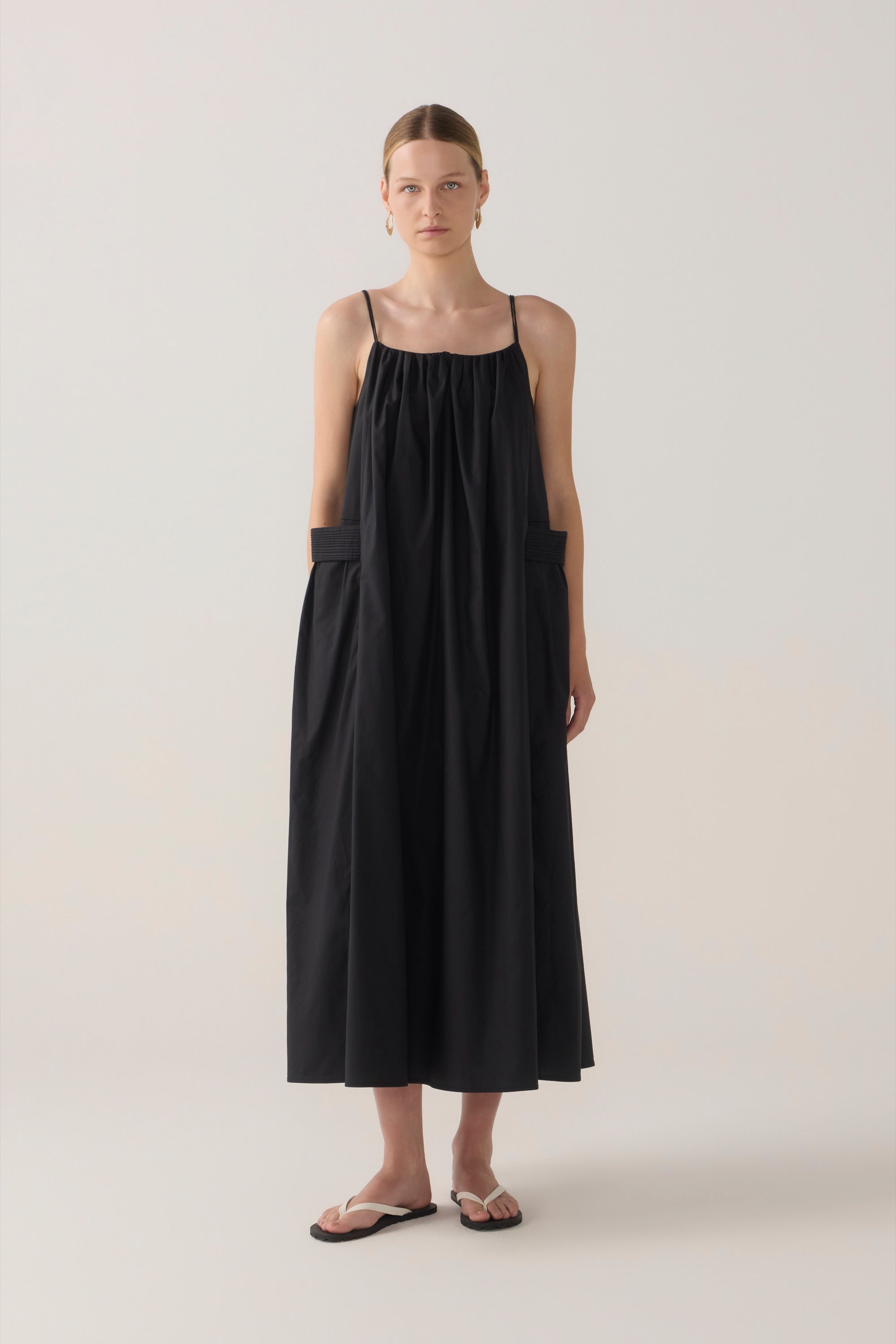 Delphine Dress | Black Cotton Tencel