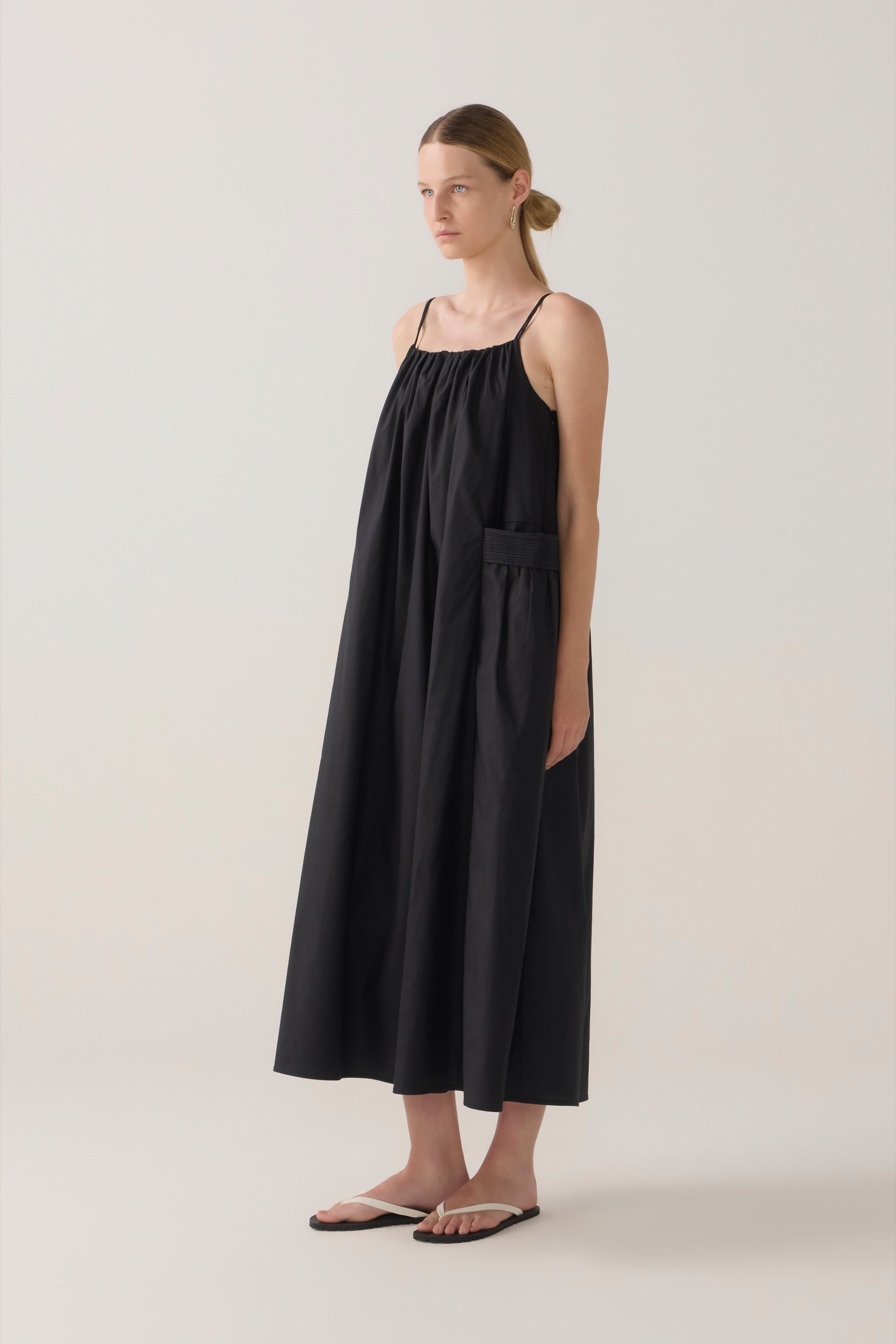 Delphine Dress | Black Cotton Tencel