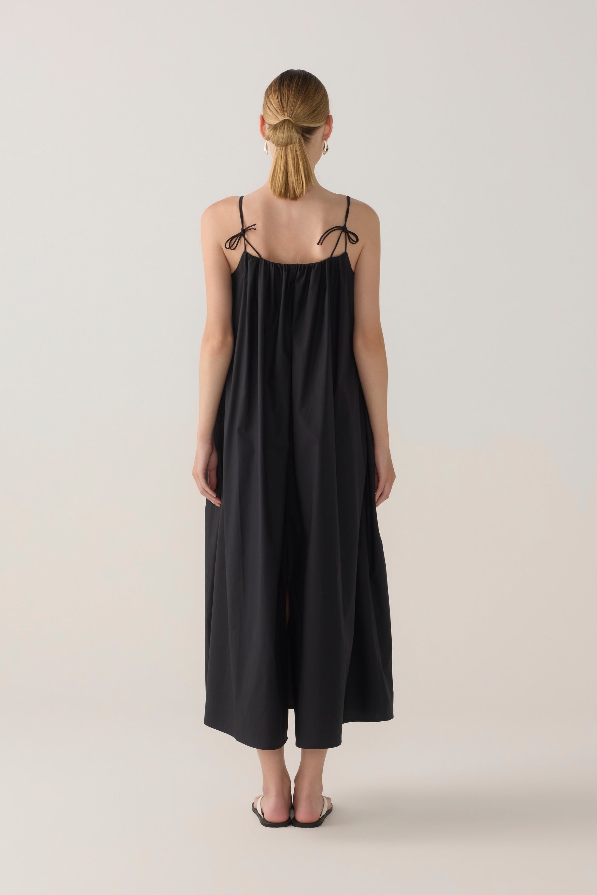 Delphine Dress | Black Cotton Tencel