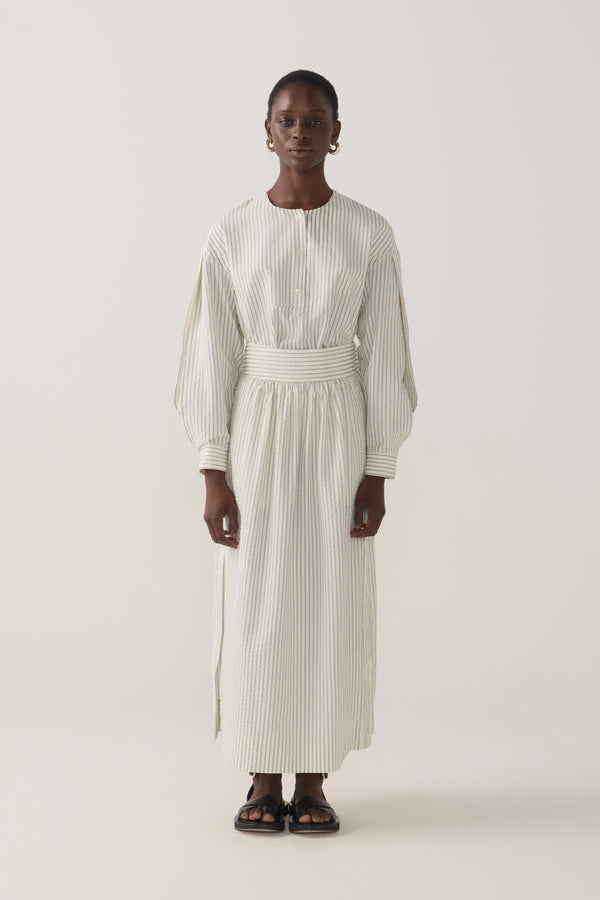 Brooke Skirt | Basil Stripe Seersucker