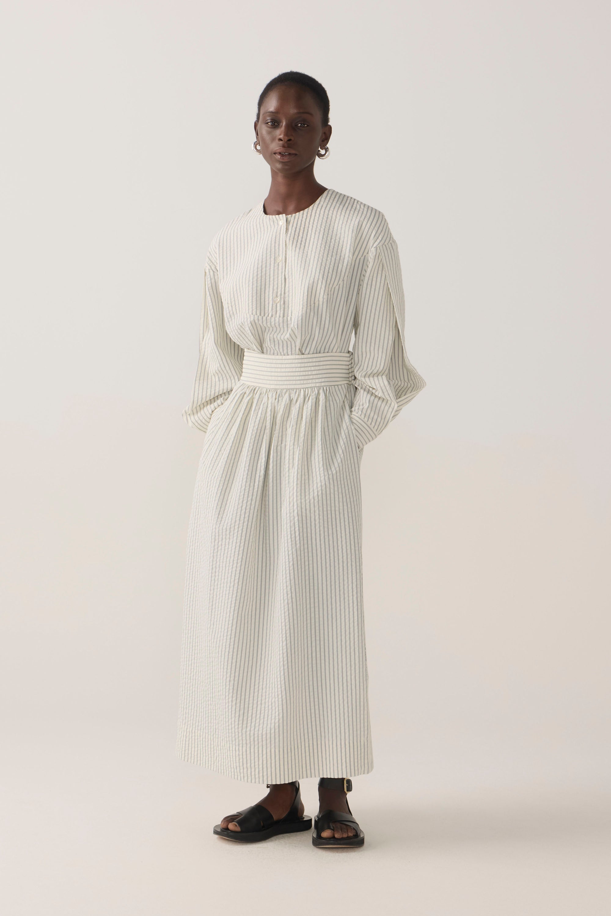 Brooke Skirt | Basil Stripe Seersucker