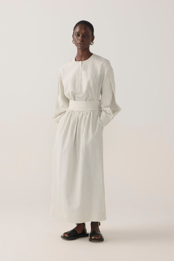 Brooke Skirt | Basil Stripe Seersucker